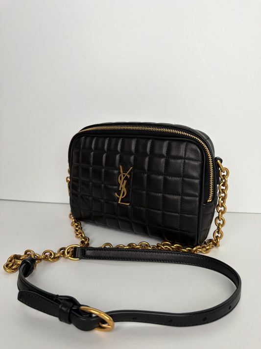 Saint Laurent Cassandre Mini Camera Quilted Leather Crossbody Bag Black C-2