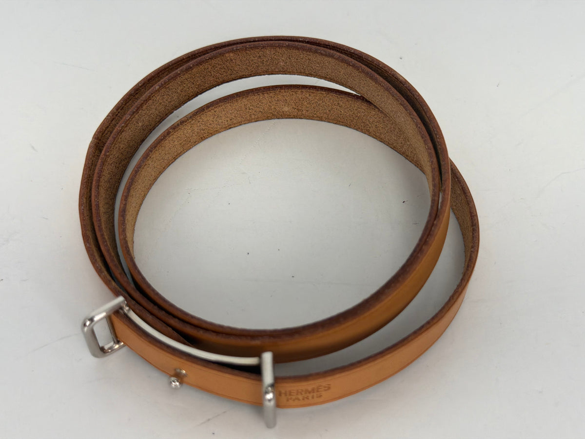 Hermes Hapi Triple Wrap Bracelet in Tan Leather Y