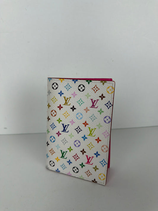 Louis Vuitton x Takashi Murakami Monogram Multicolor Passport Cover in Coated Canvas NFC K3