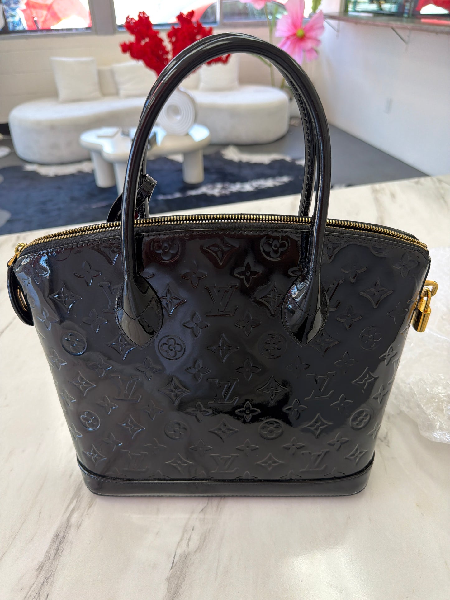 Louis Vuitton Monogram Vernis Lockit PM Handbag in Black Patent Leather 2014 B3