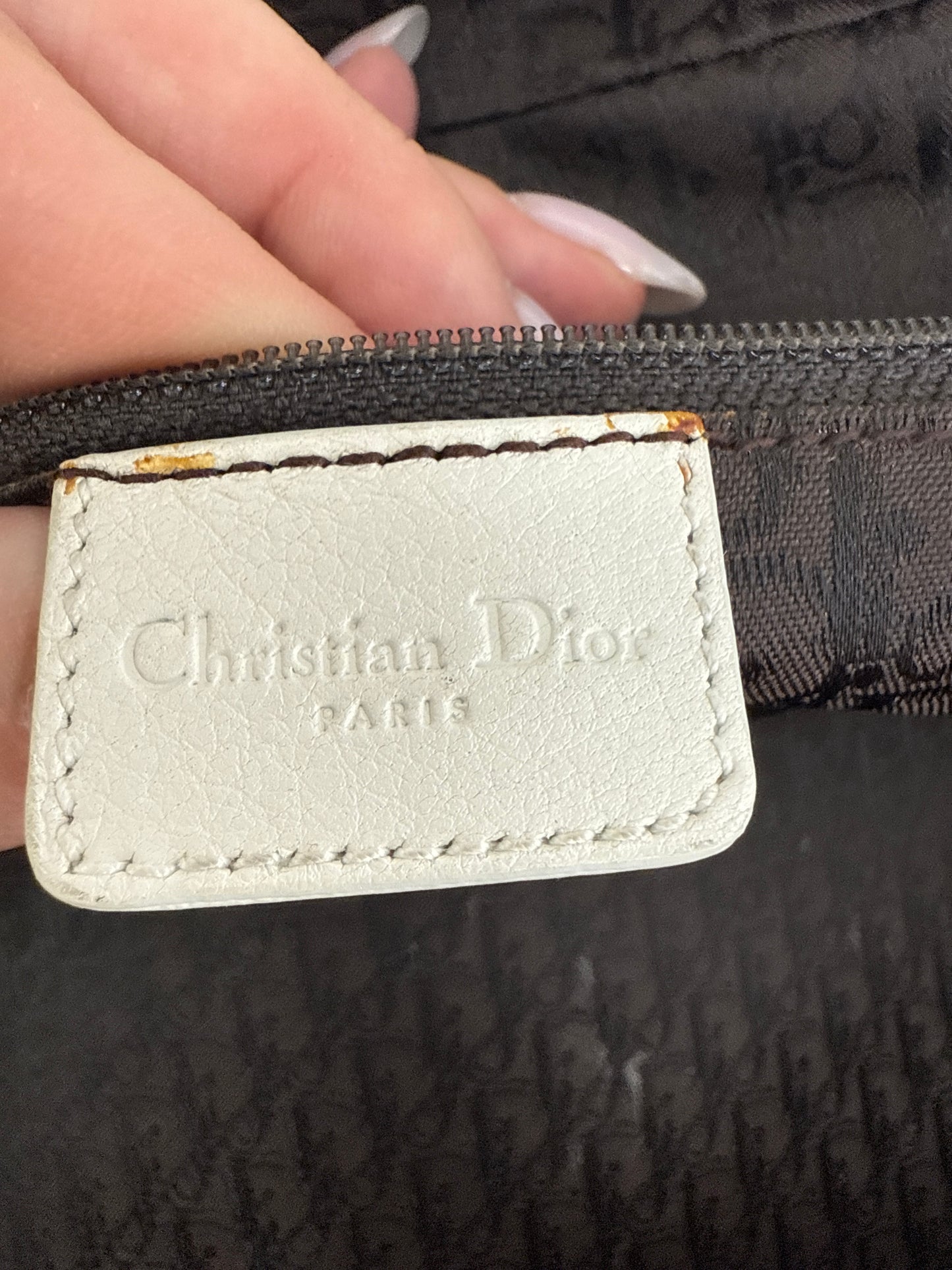 Christian Dior Vintage White Leather Top Handle Bag