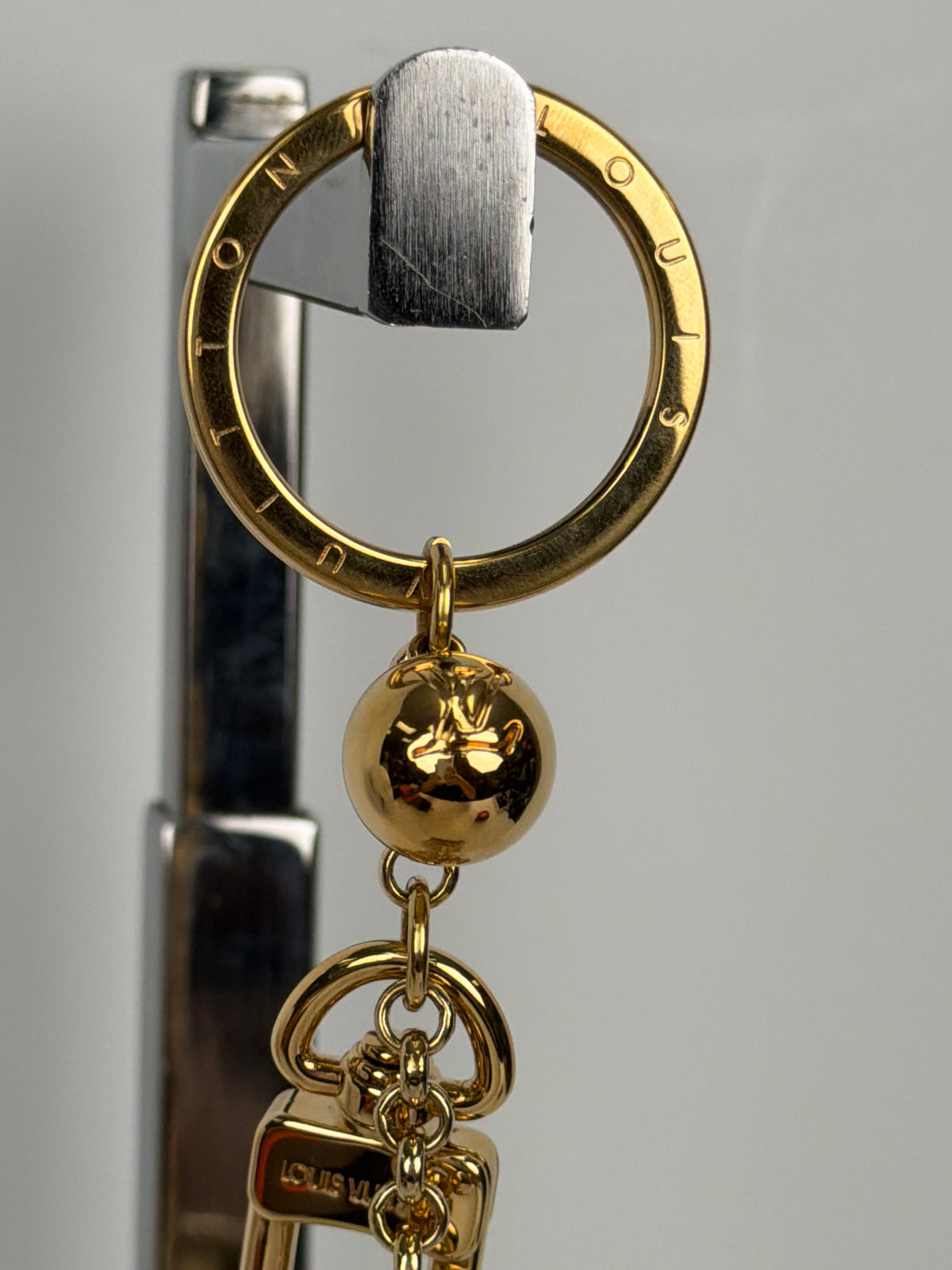 Louis Vuitton Gold-Tone Metal Eclipse Key Holder and Bag Charm Y