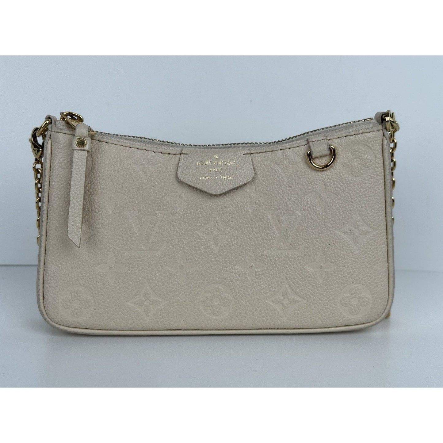 Louis Vuitton Easy Pouch On Strap White Monogram Empreinte Leather