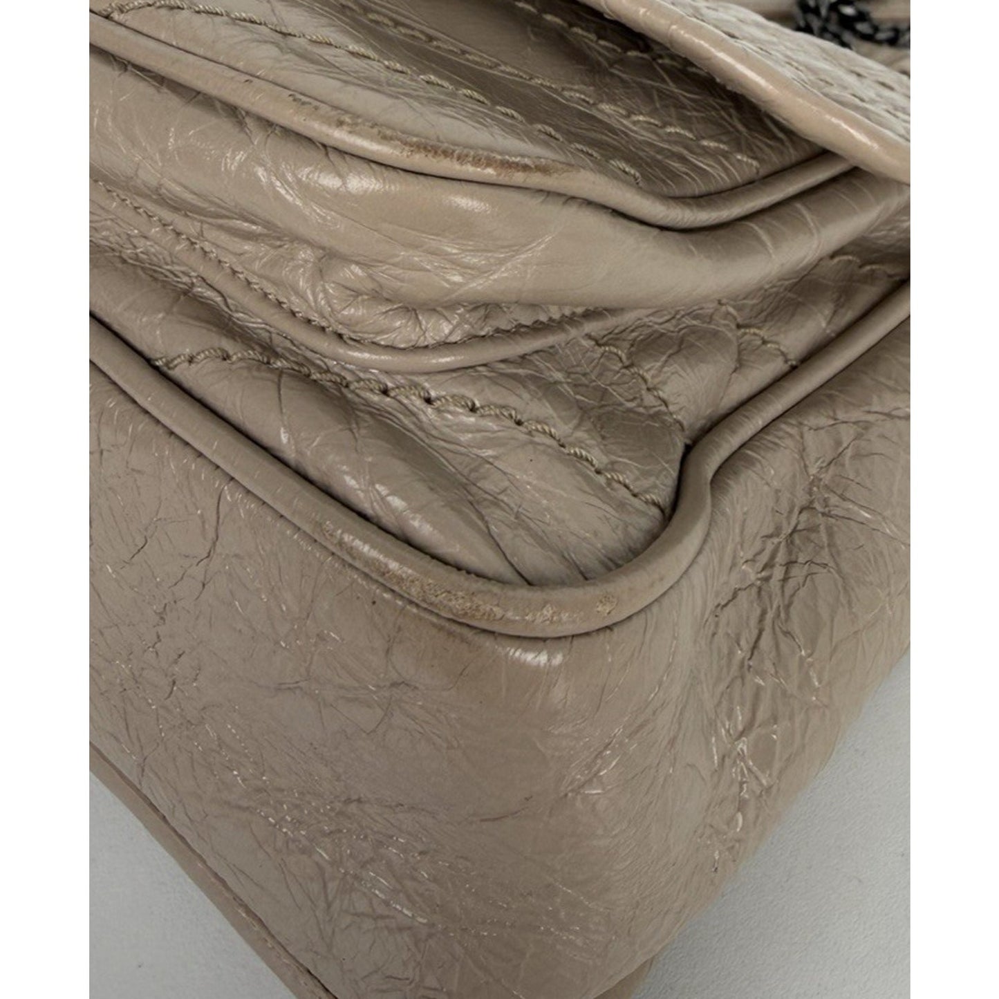 Saint Laurent Signature Niki Bag Small Light Taupe Crinkled Calfskin Leather S09