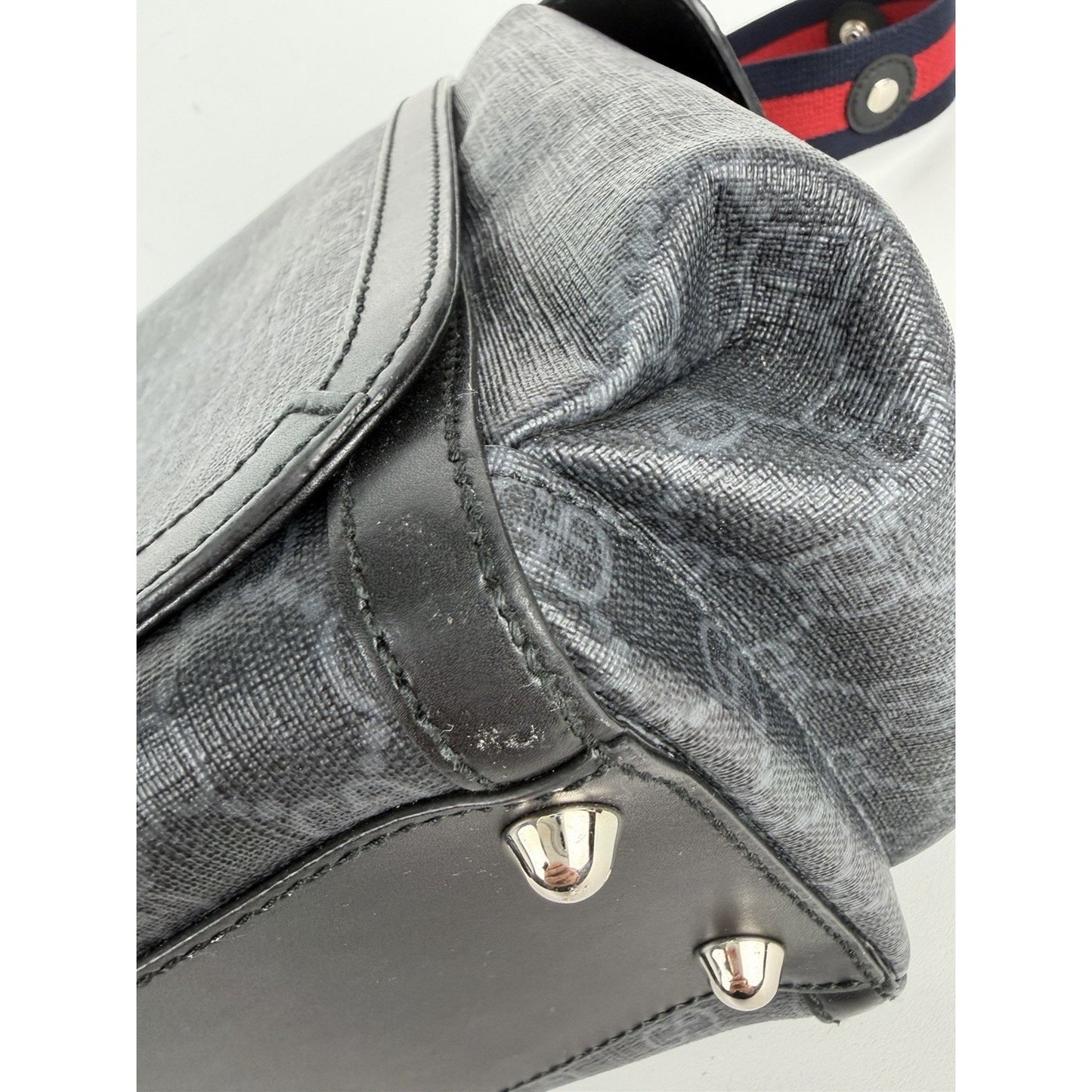 Gucci Diaper Changing Bag Large in Black GG Supreme Monogram Coated Canvas S