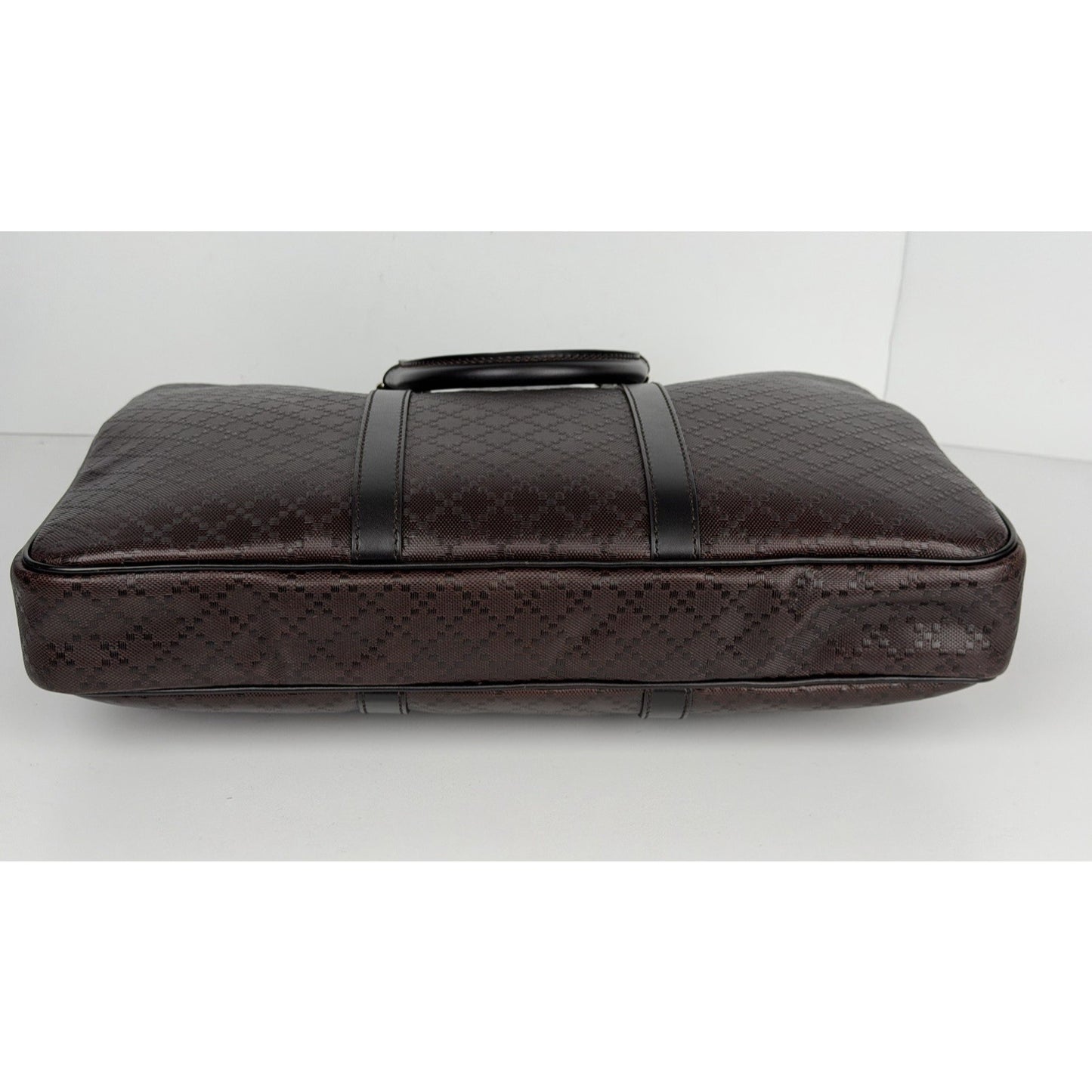 GUCCI Guccissima GG Unisex Brown Leather Briefcase Large S