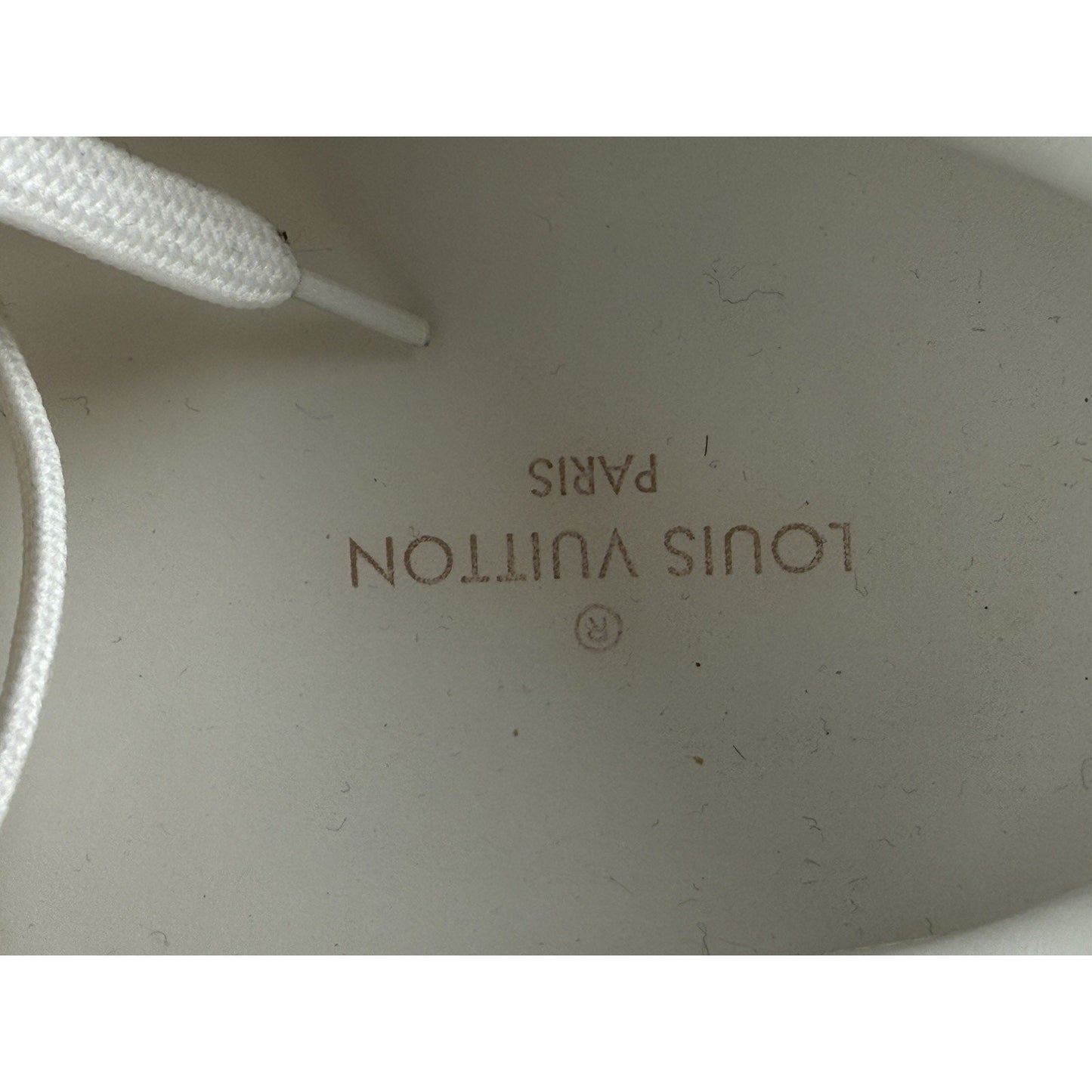Louis Vuitton White Leather LV Denim Monogram Men's Sneakers Size 9
