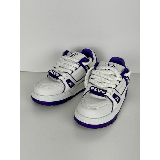 Louis Vuitton LV Trainer Maxi White Purple Sneakers Size 9