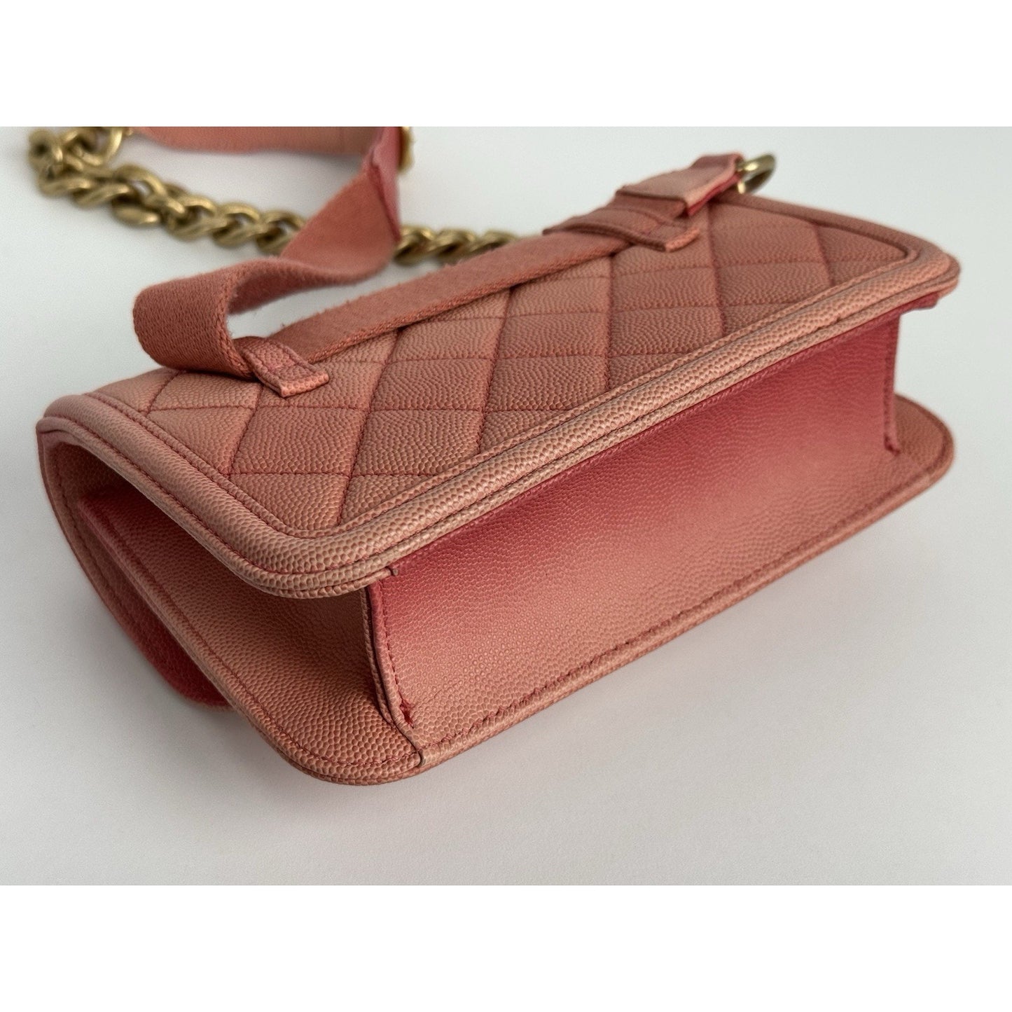 Chanel Caviar Quilted Sunset On The Sea Waist Bag – Coral with Gold Hardware C-1