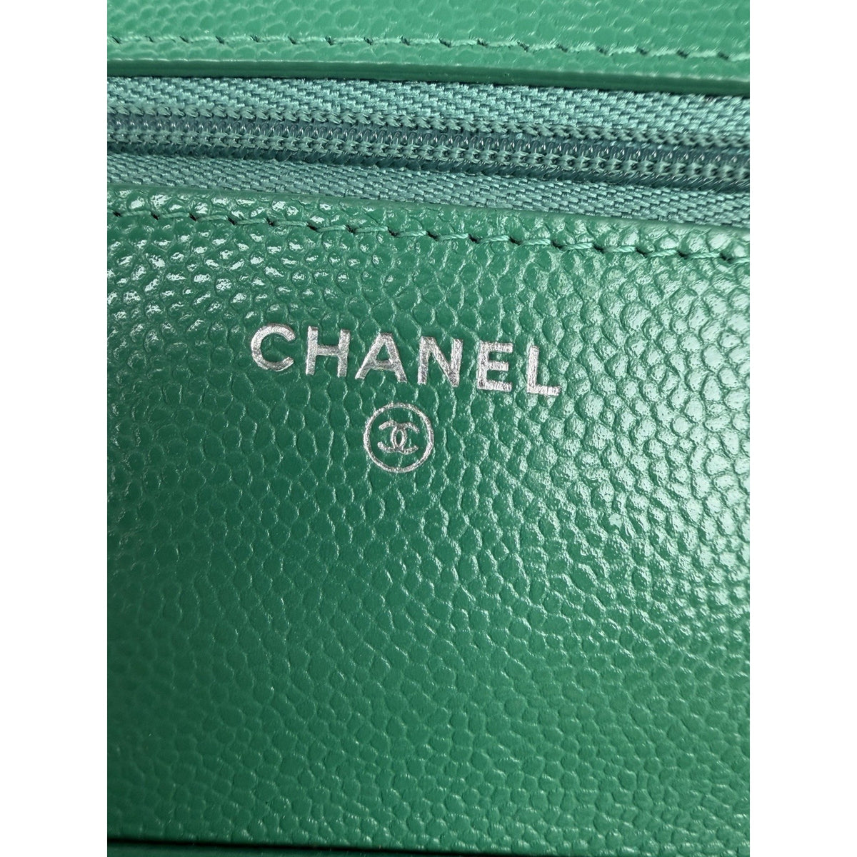 Chanel Quilted Wallet on Chain Bag in Caviar Green Leather 2020 D-4