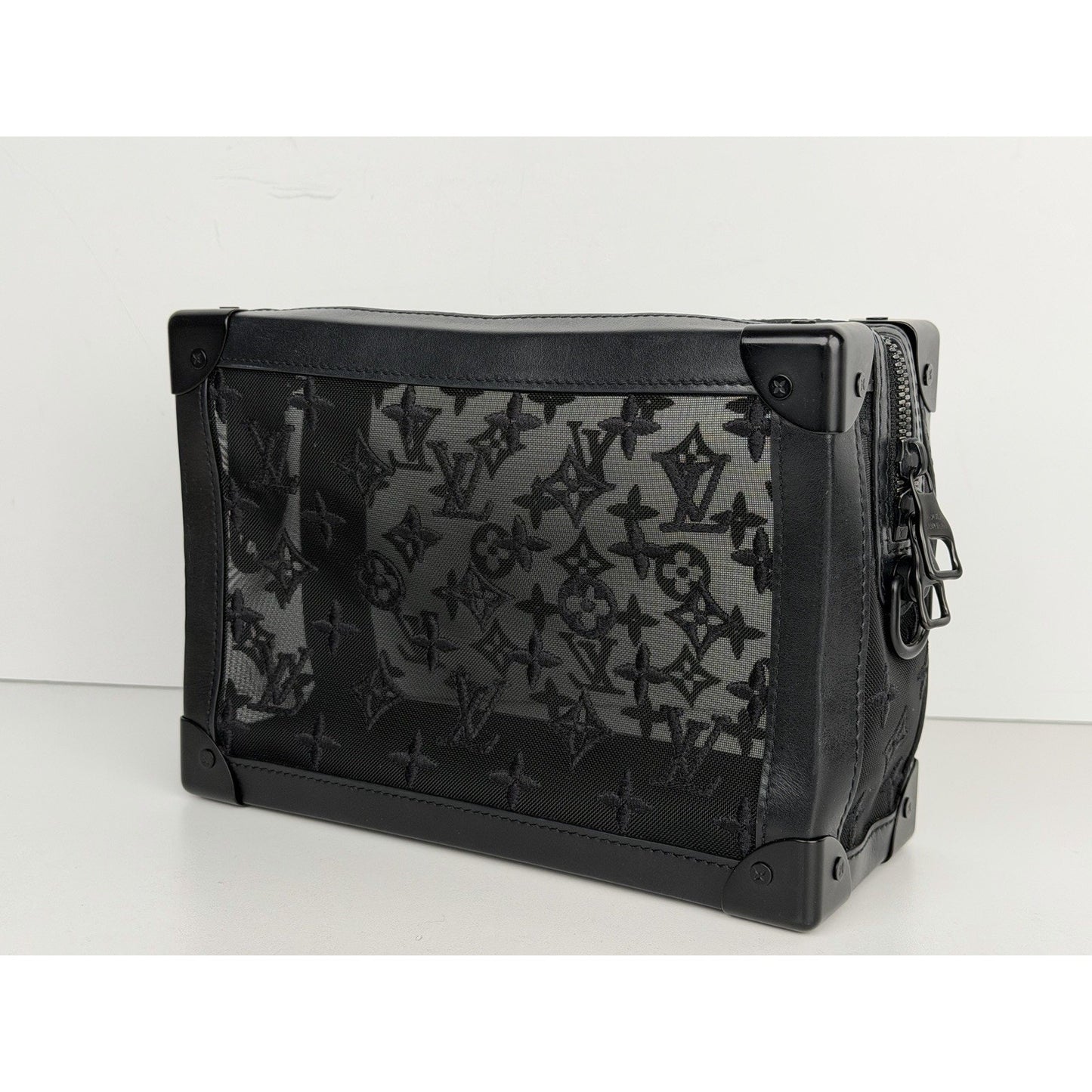 Louis Vuitton Monogram See Through Soft Trunk Shoulder Bag in Black Mesh 2019