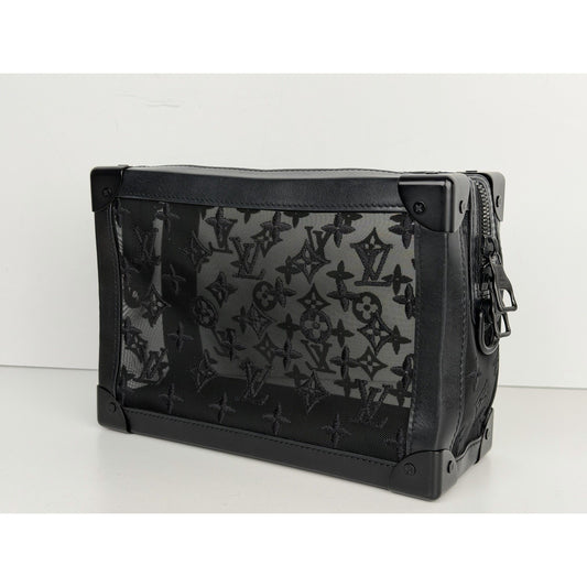 Louis Vuitton Monogram See Through Soft Trunk Shoulder Bag in Black Mesh 2019