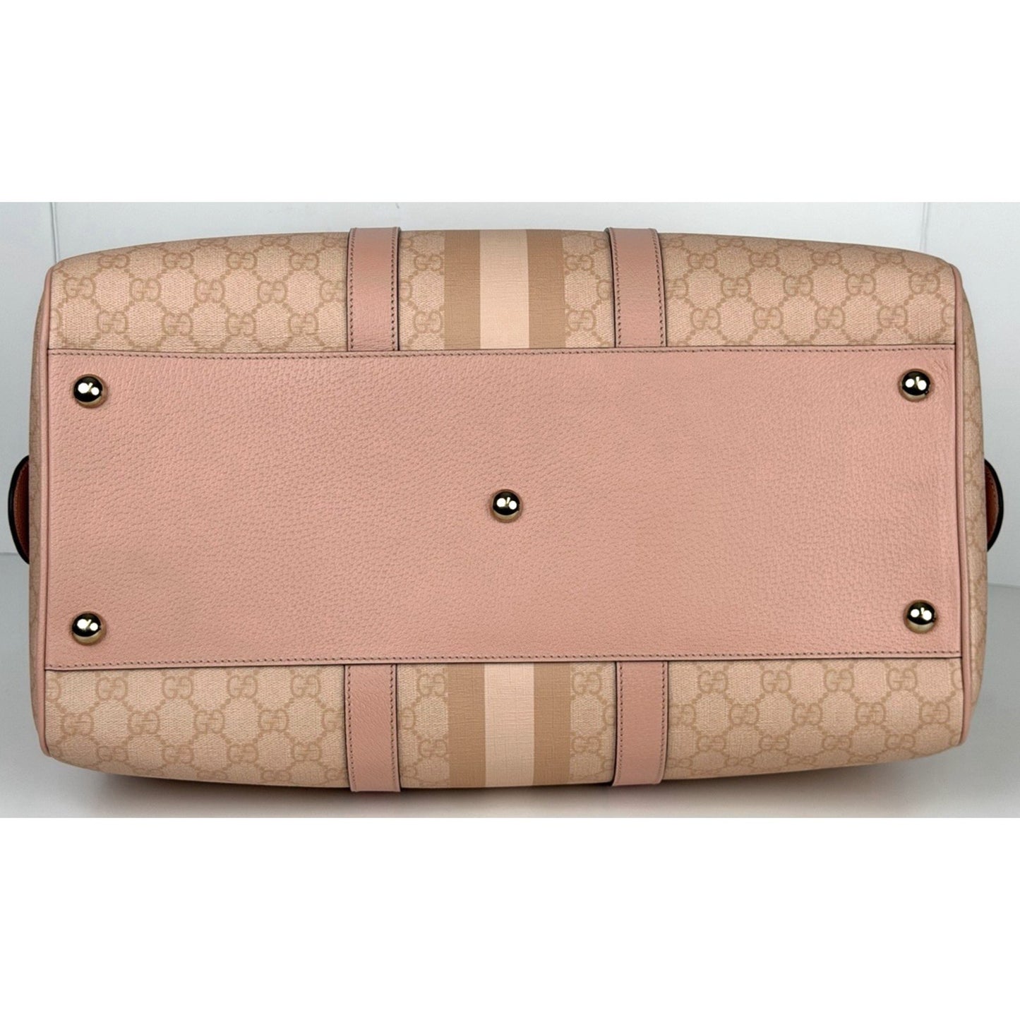 Gucci Ophidia Medium Duffle Bag in Dusty Pink GG Supreme Canvas and Leather S