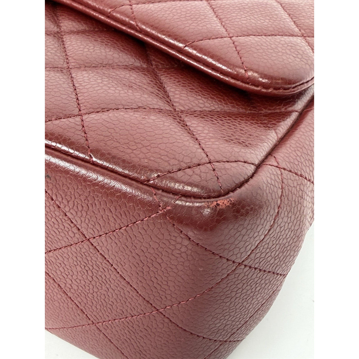 Chanel Jumbo Classic Flap Bag in Deep Red Caviar Quilted Leather 2013-2014 D1