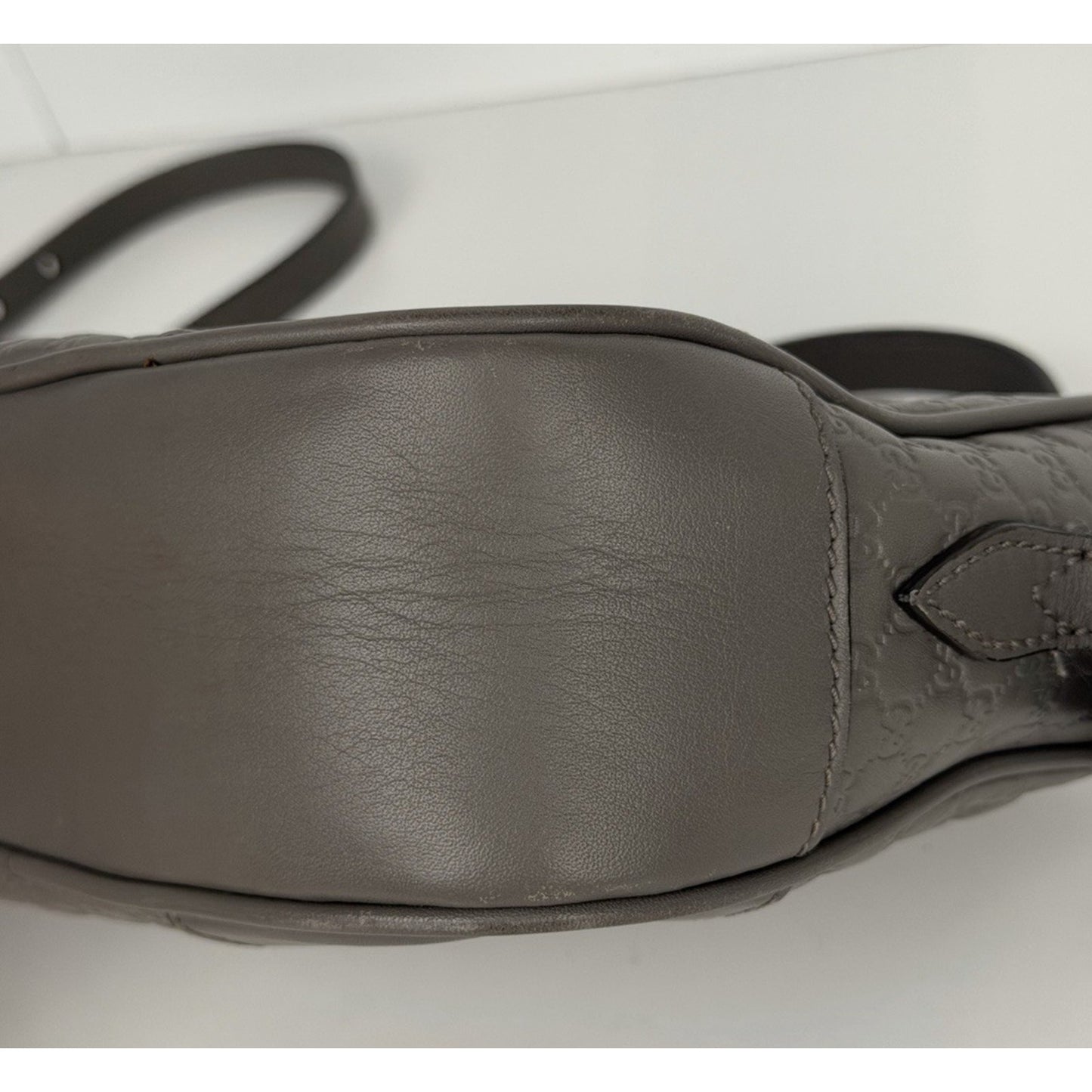 Gucci Bree Crossbody Bag Gray Microguccissima Leather S08