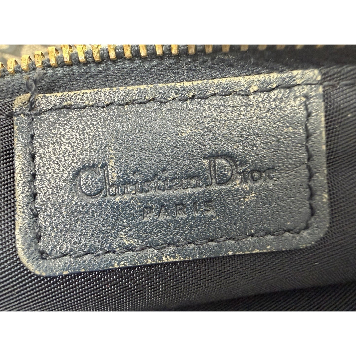 Christian Dior Trotter Saddle Bag in Navy Blue Canvas 2001 S08