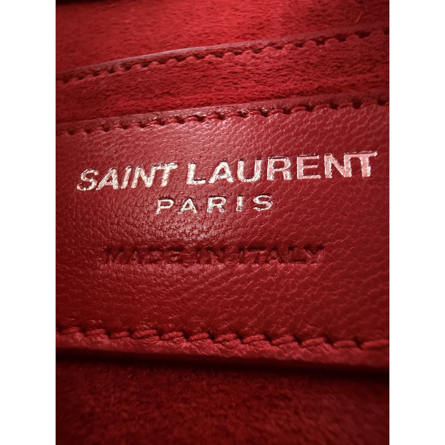 Saint Laurent Sunset Shoulder Bag Medium in Red Croc-Embossed Leather S