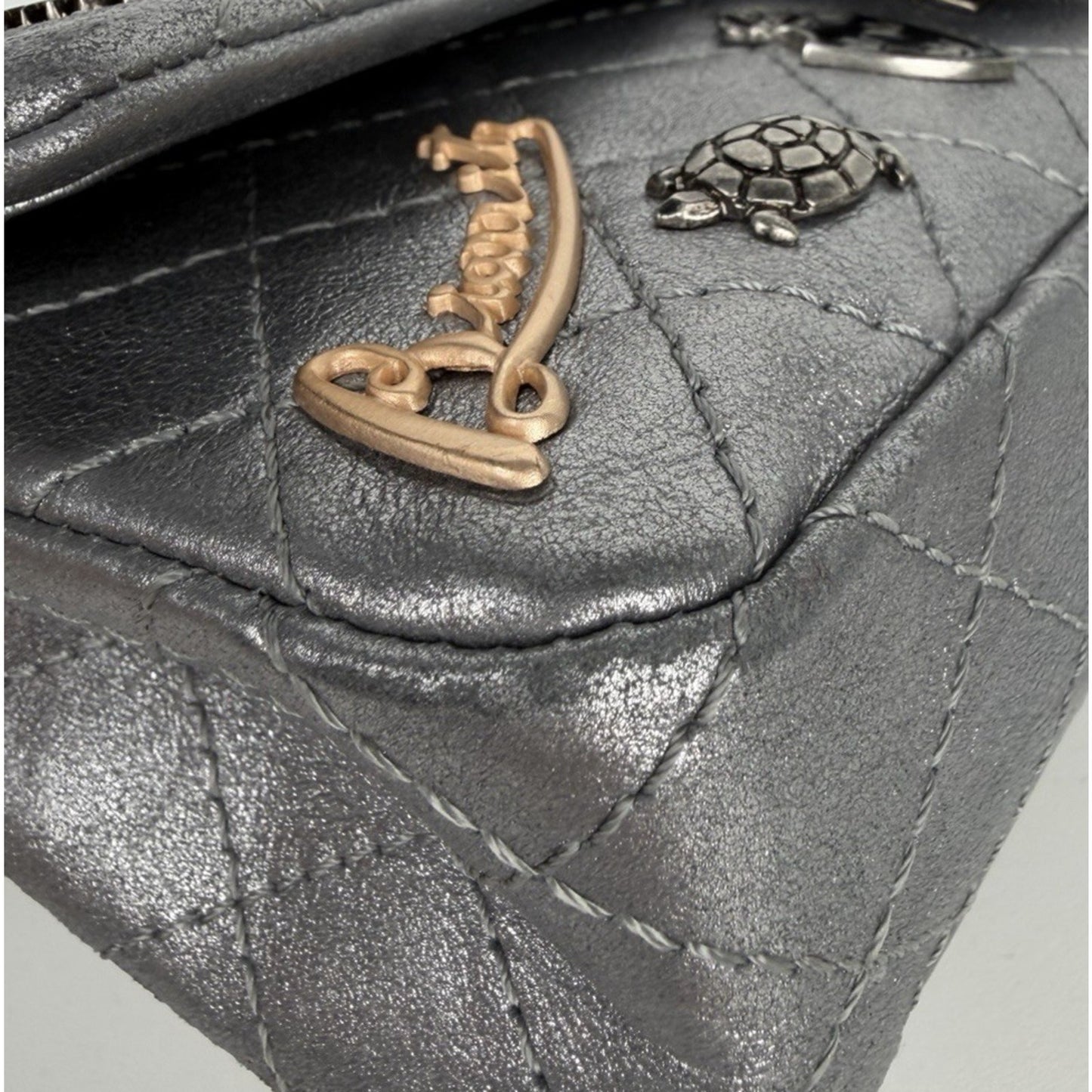 Chanel Lucky Charms 2.55 Reissue Double Flap Bag Metallic Silver 2006-2008 U3