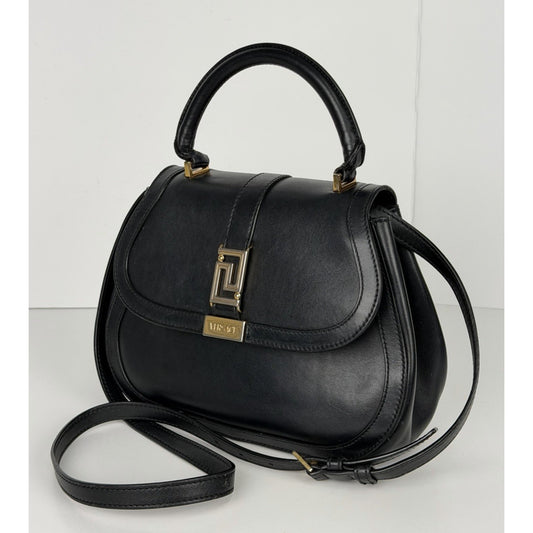 Versace Greca Goddess Top Handle Bag in Black S07