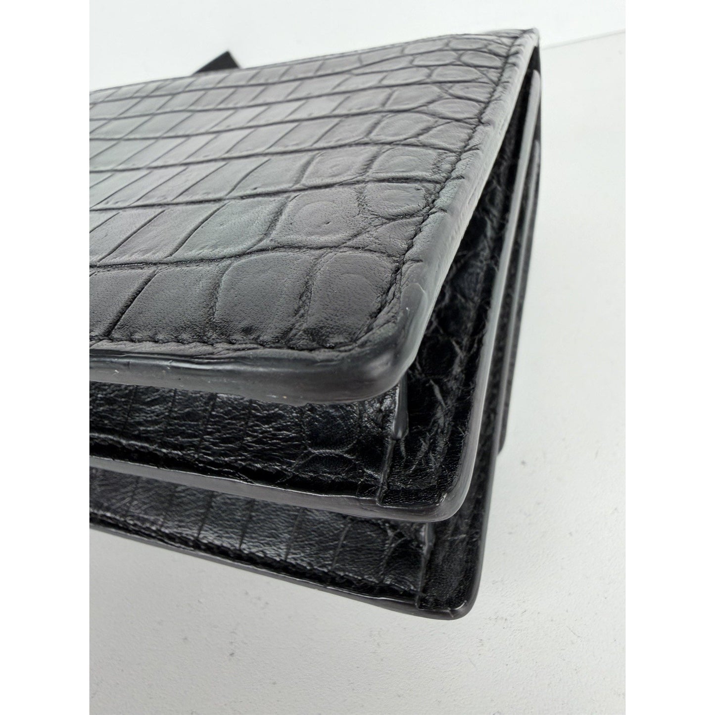 Saint Laurent Sunset Shoulder Bag Medium in Black Crocodile-Embossed Leather B-6