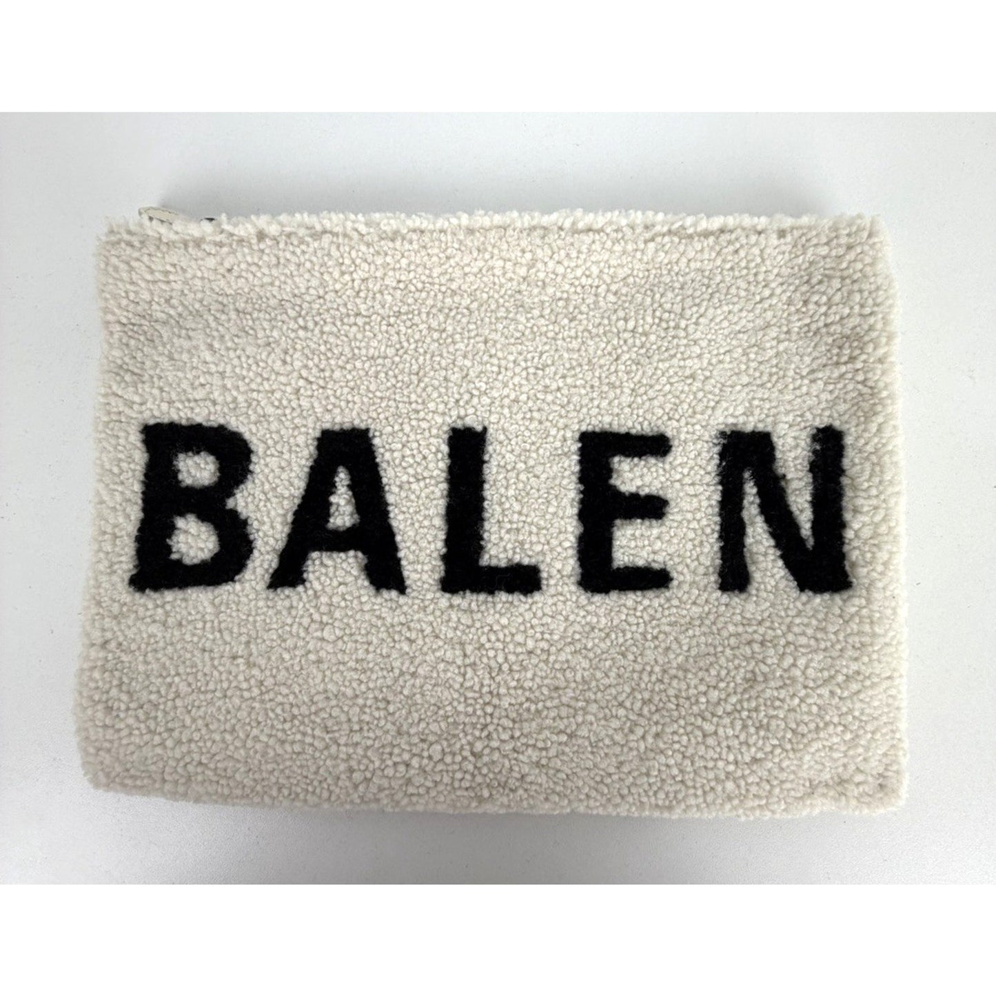 Balenciaga Shearling Pouch Clutch in White Color Silver HW S06