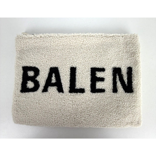 Balenciaga Shearling Pouch Clutch in White Color Silver HW S06