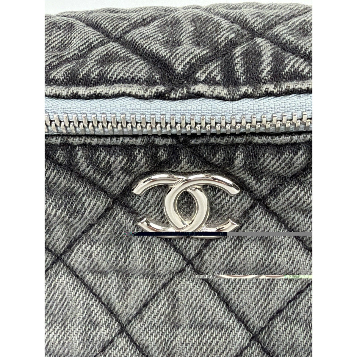 Chanel Denimpression Waist Bag Washed Gray Quilted Denim Silver Hardware 2019 D1