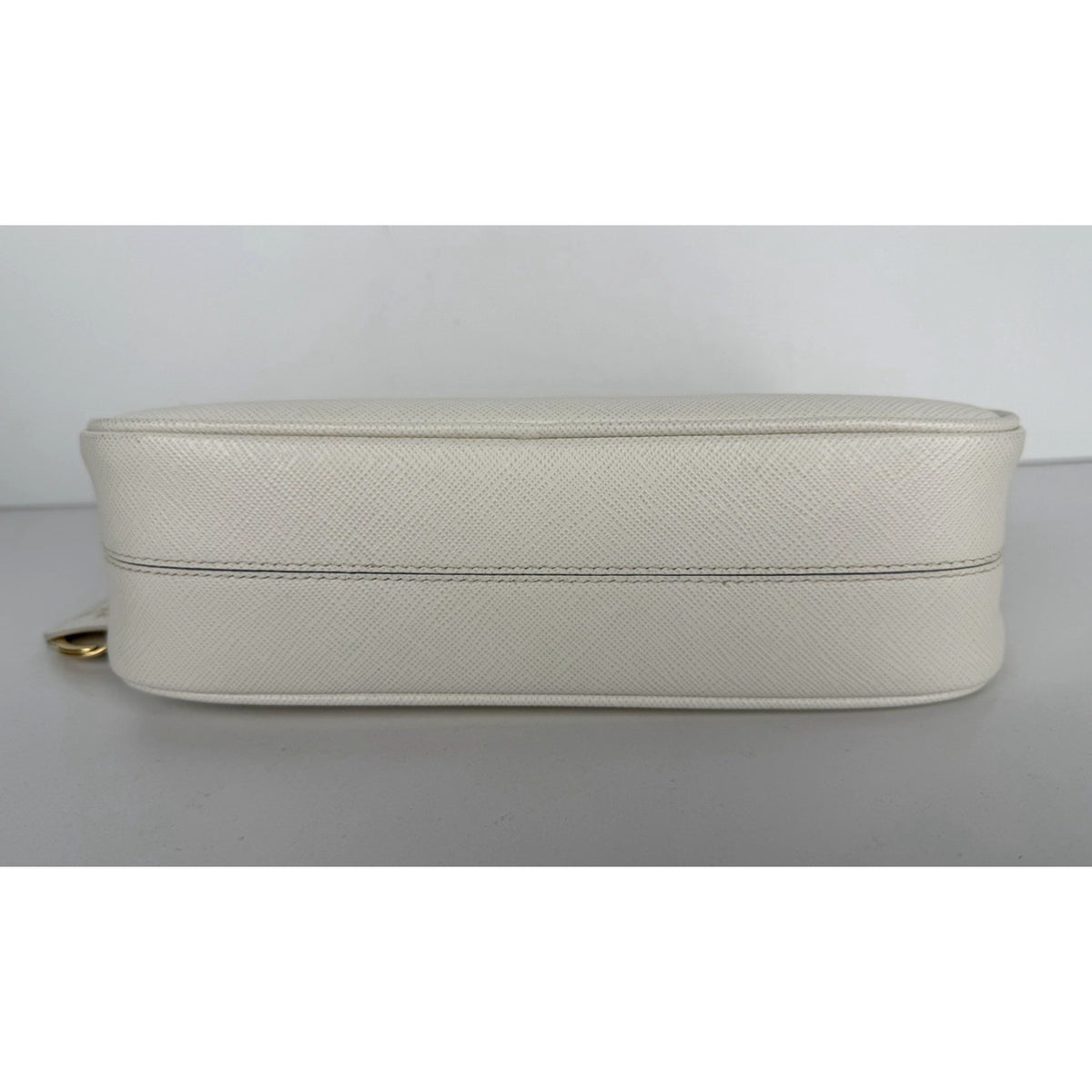 Prada Re-Edition 2005 Shoulder Bag White Saffiano Leather with Gold Hardware E-3