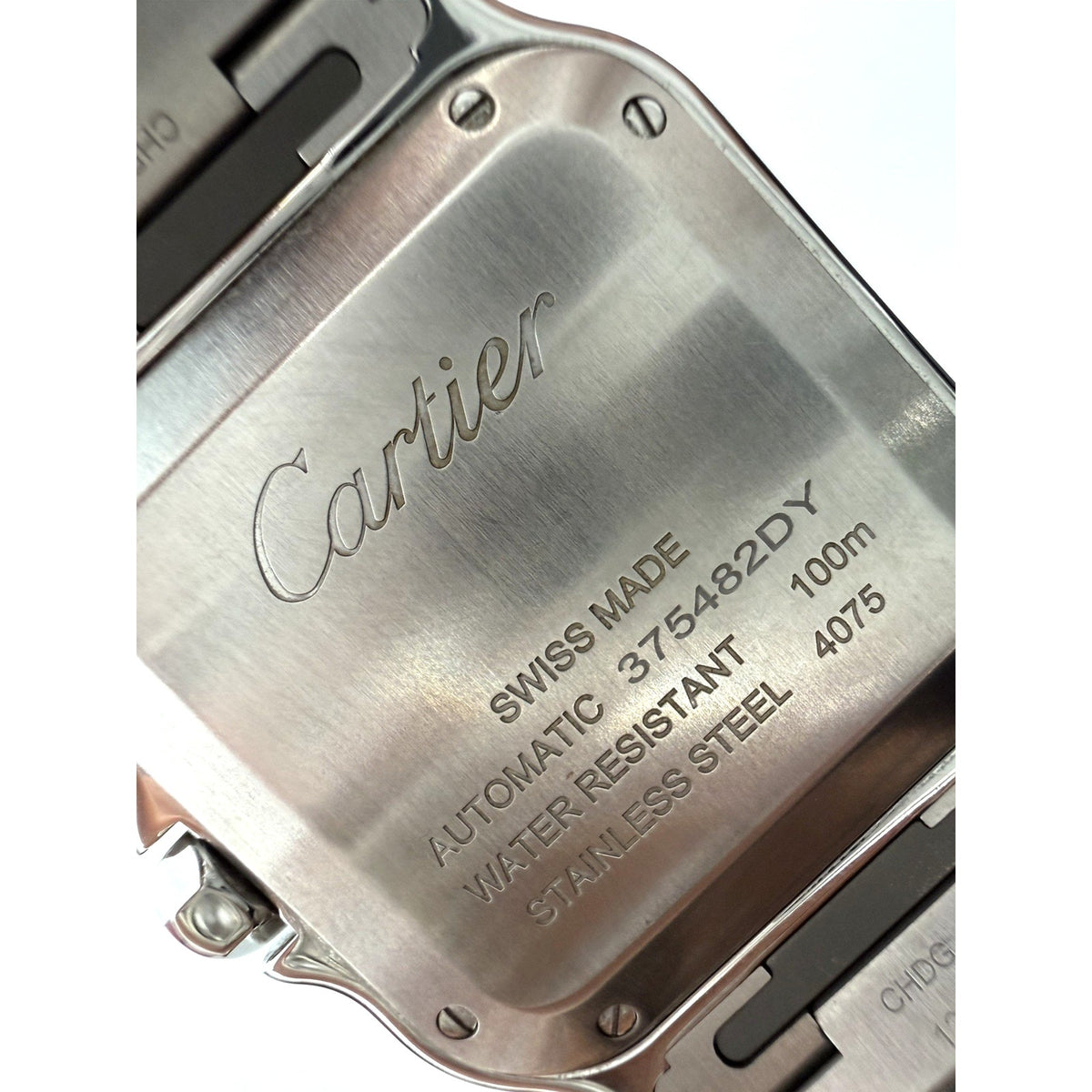 Cartier Santos de Cartier Medium Watch 18K Yellow Gold Bezel Stainless Steel