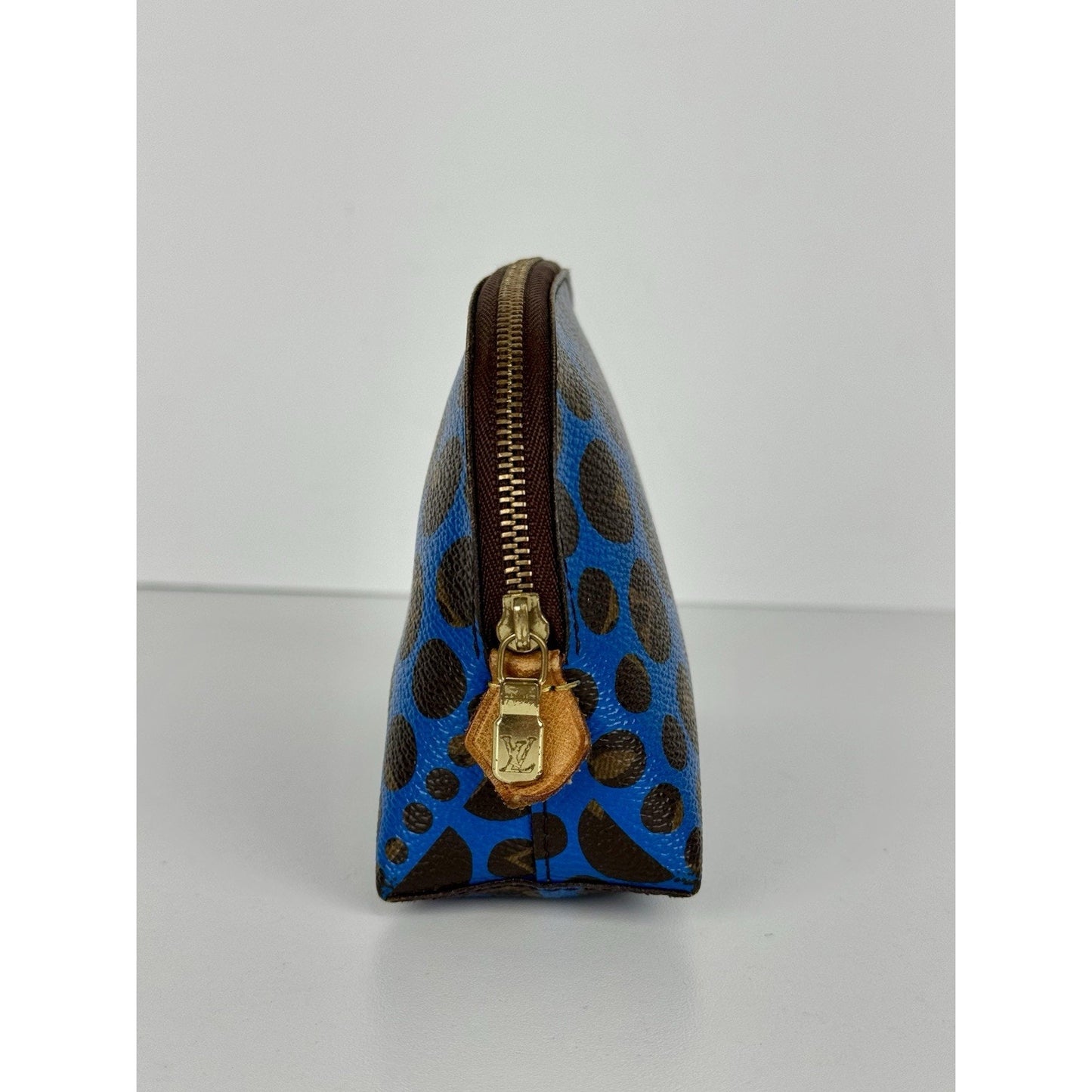 Louis Vuitton Yayoi Kusama Pumpkin Dots Cosmetic Pouch Blue Canvas C-7