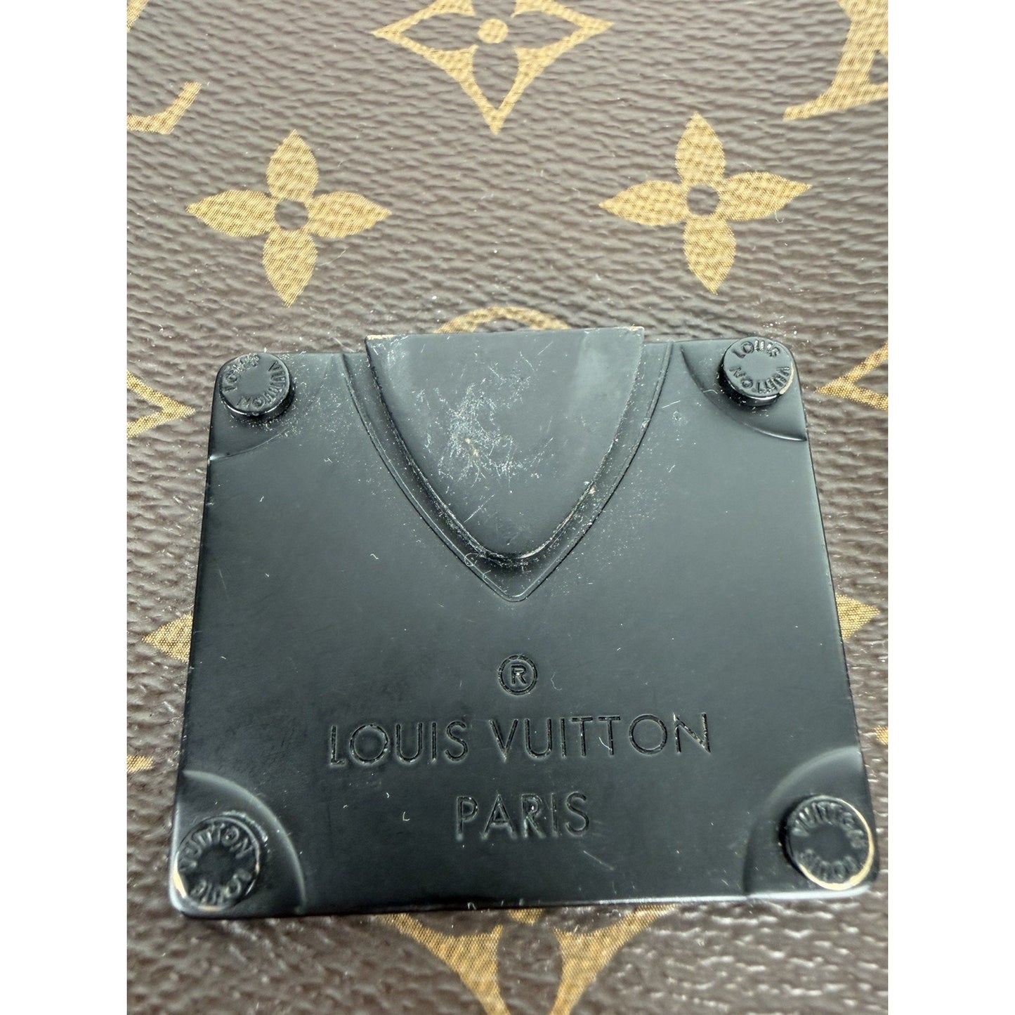 Louis Vuitton Crossbody S Lock Brown Monogram Coated Canvas NFC D5