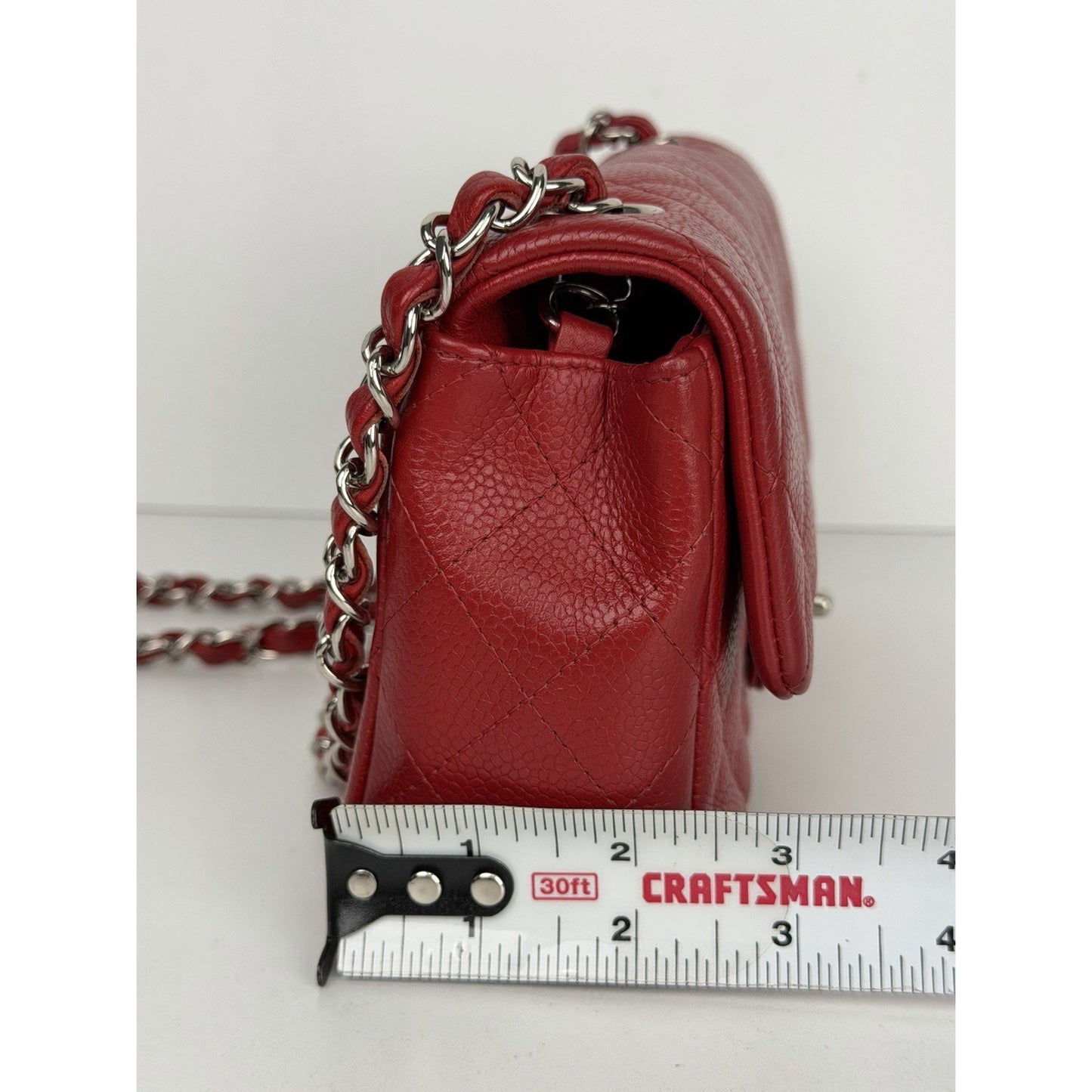 Chanel Classic Mini Rectangular Flap Bag in Red Caviar Leather 2013-2014 B4