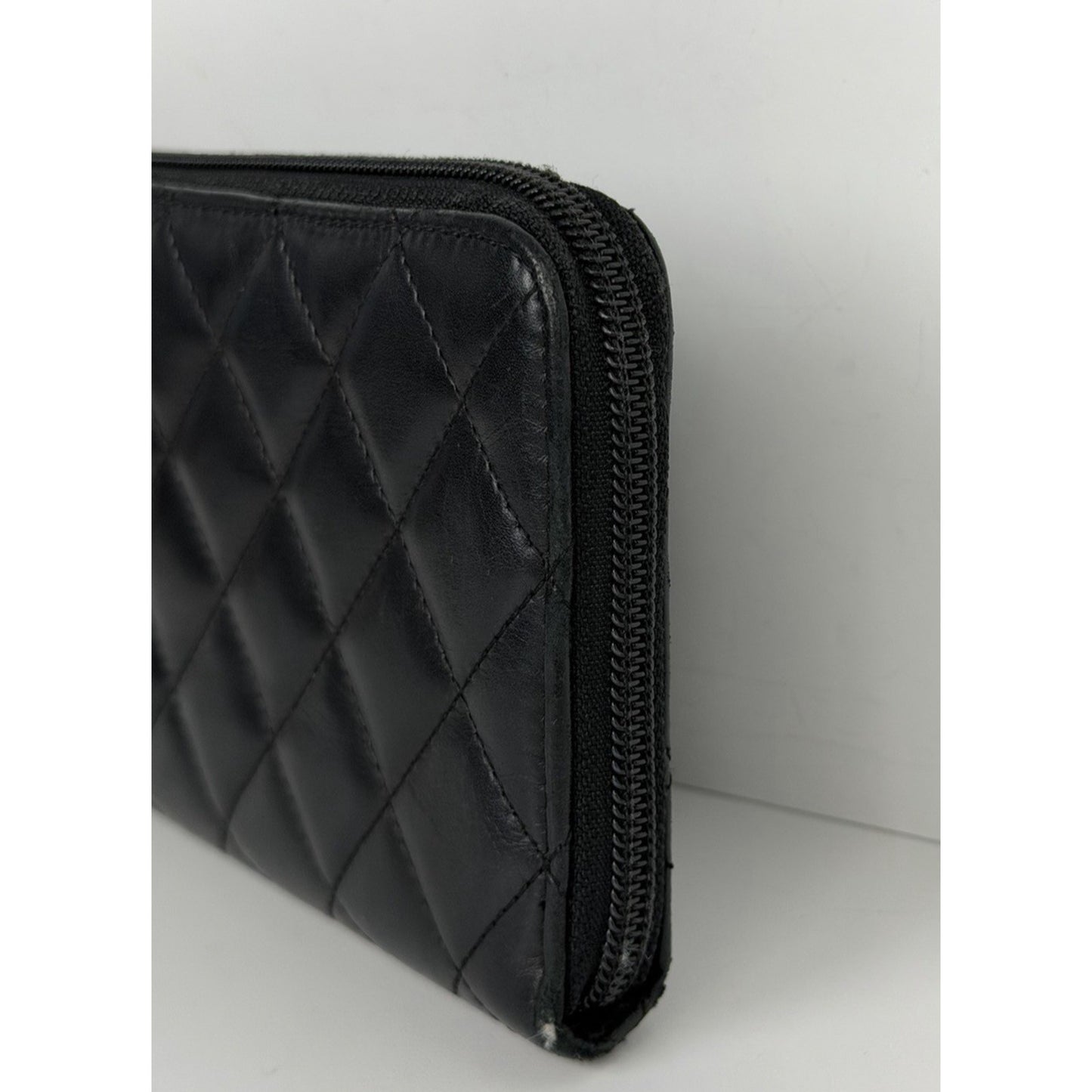 Chanel Cambon Wallet Ligne Quilted Calfskin Leather & Large CC 2009-2010 S15