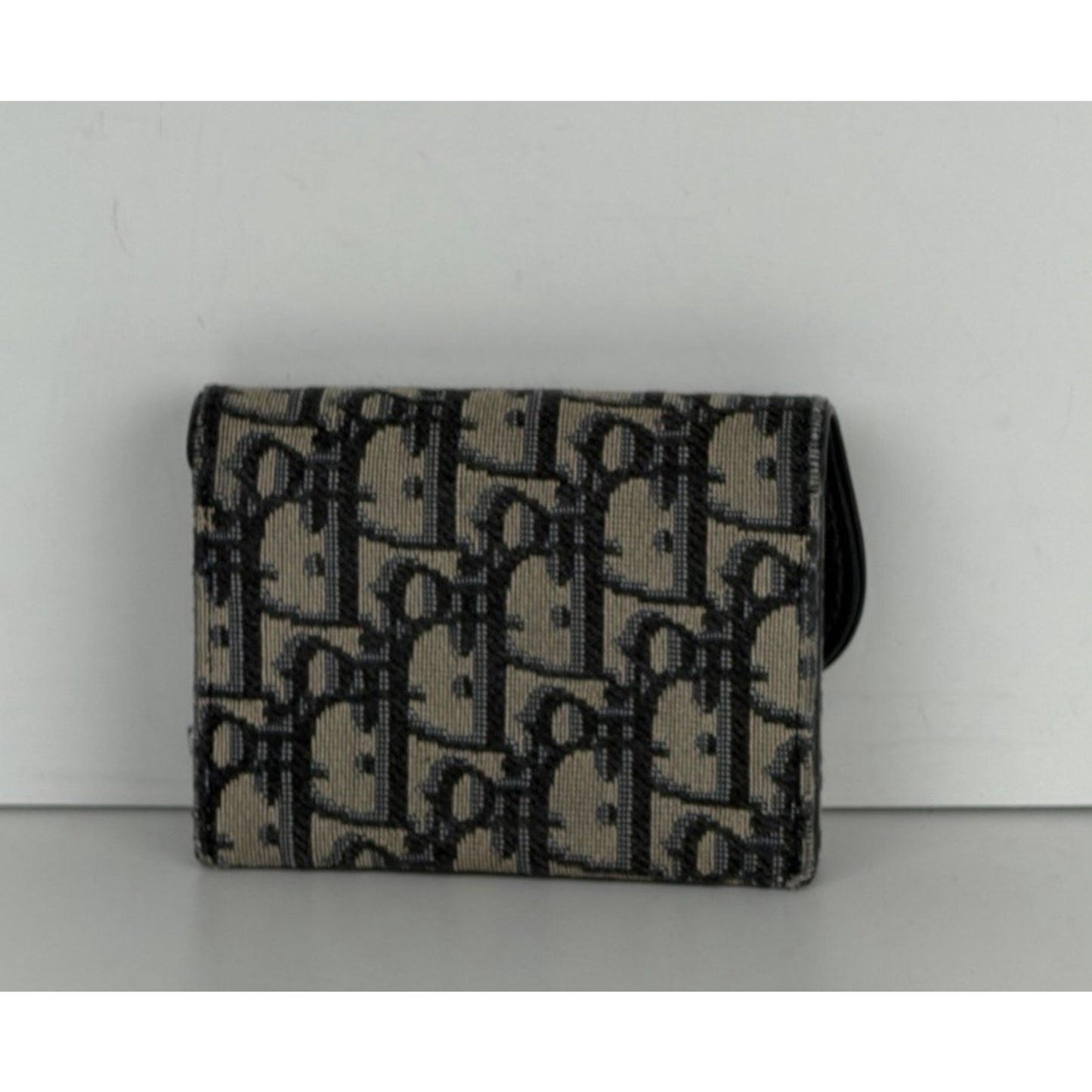 Christian Dior Saddle Lotus Card Holder Wallet in Blue Oblique Jacquard K-3