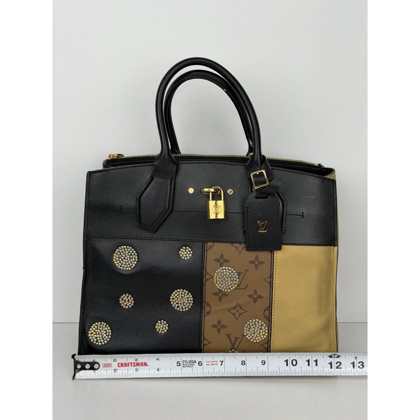 Louis Vuitton Night Light City Steamer MM Handbag in Black/Brown/Gold 2017 S