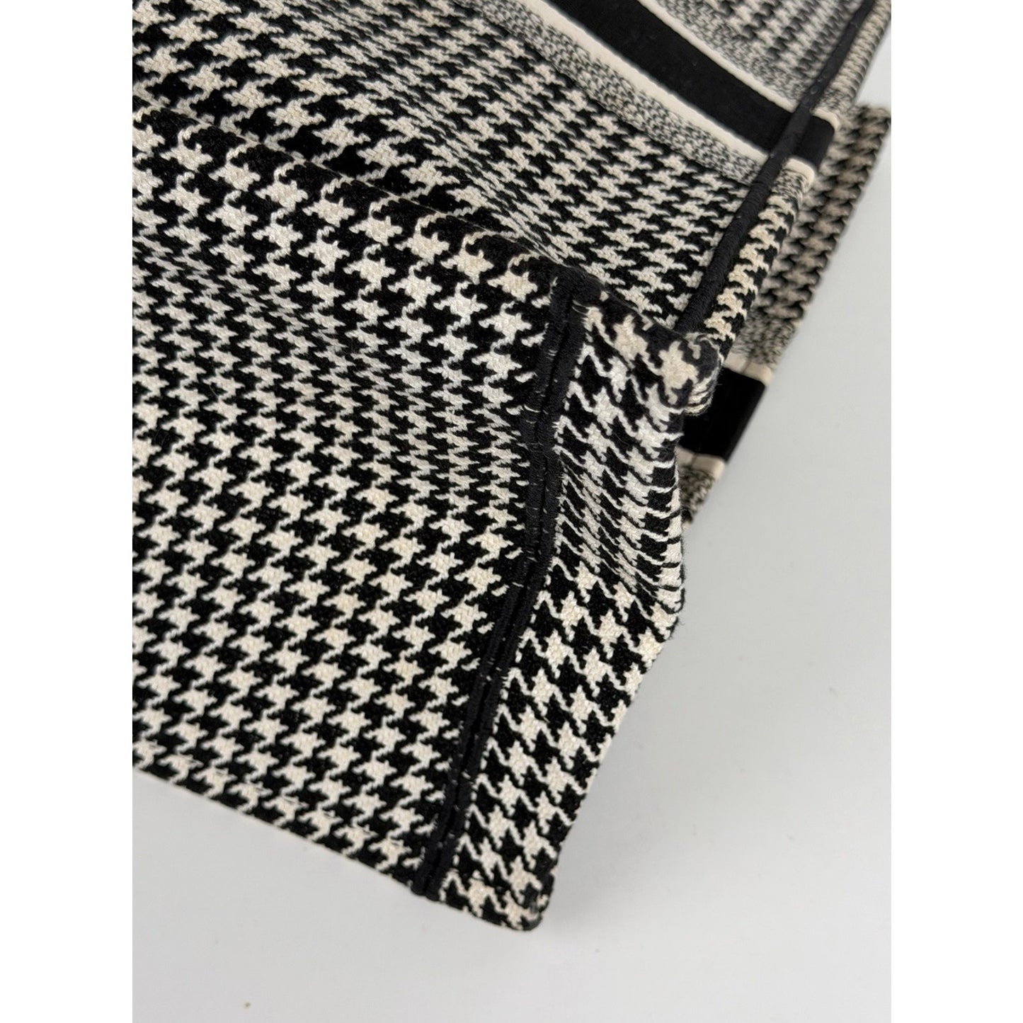 Christian Dior Book Tote Bag Large in Black & White Jacquard Canvas 2019 C-6