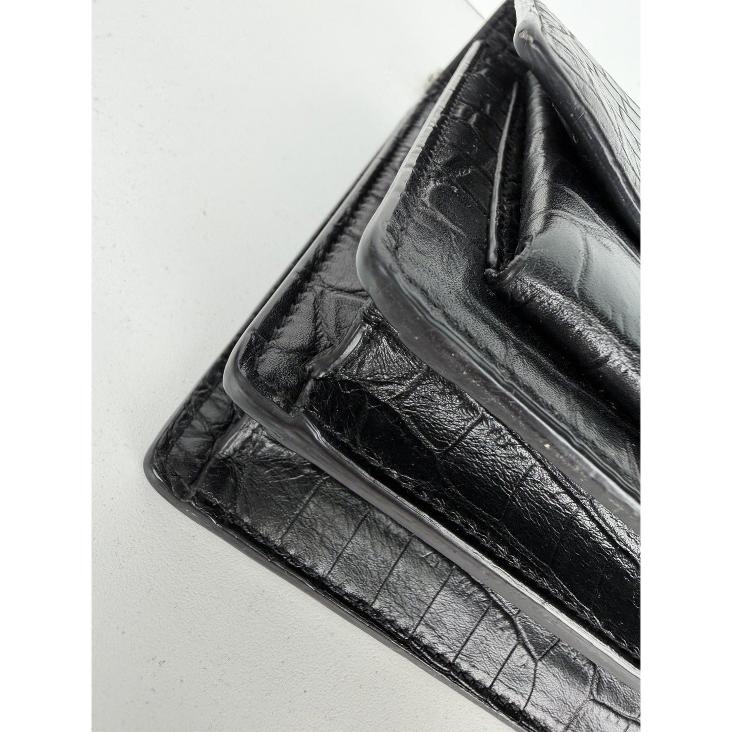 Saint Laurent Sunset Shoulder Bag Medium in Black Crocodile-Embossed Leather B-6