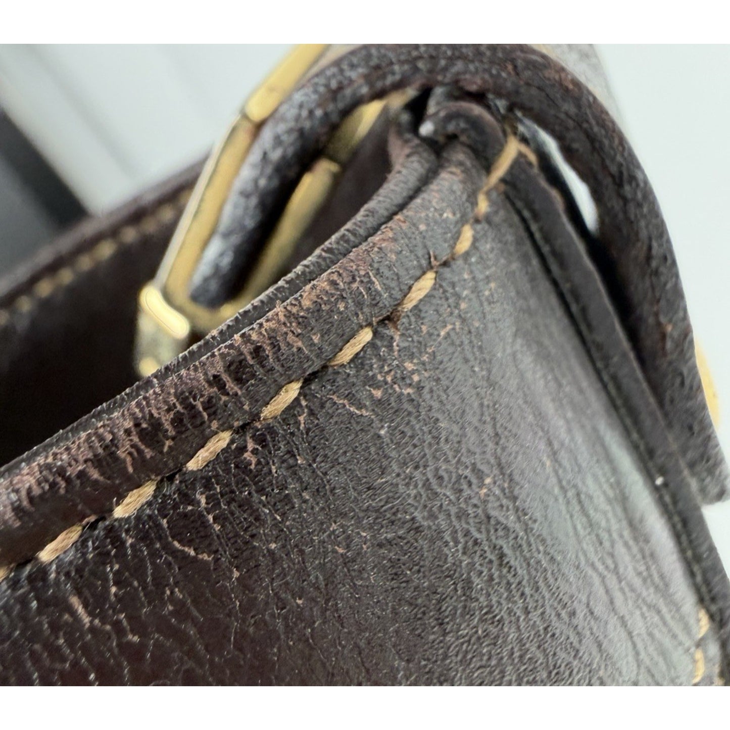 Fendi Zucca Tote Bag FF Monogram Canvas & Dark Brown Leather Trim S