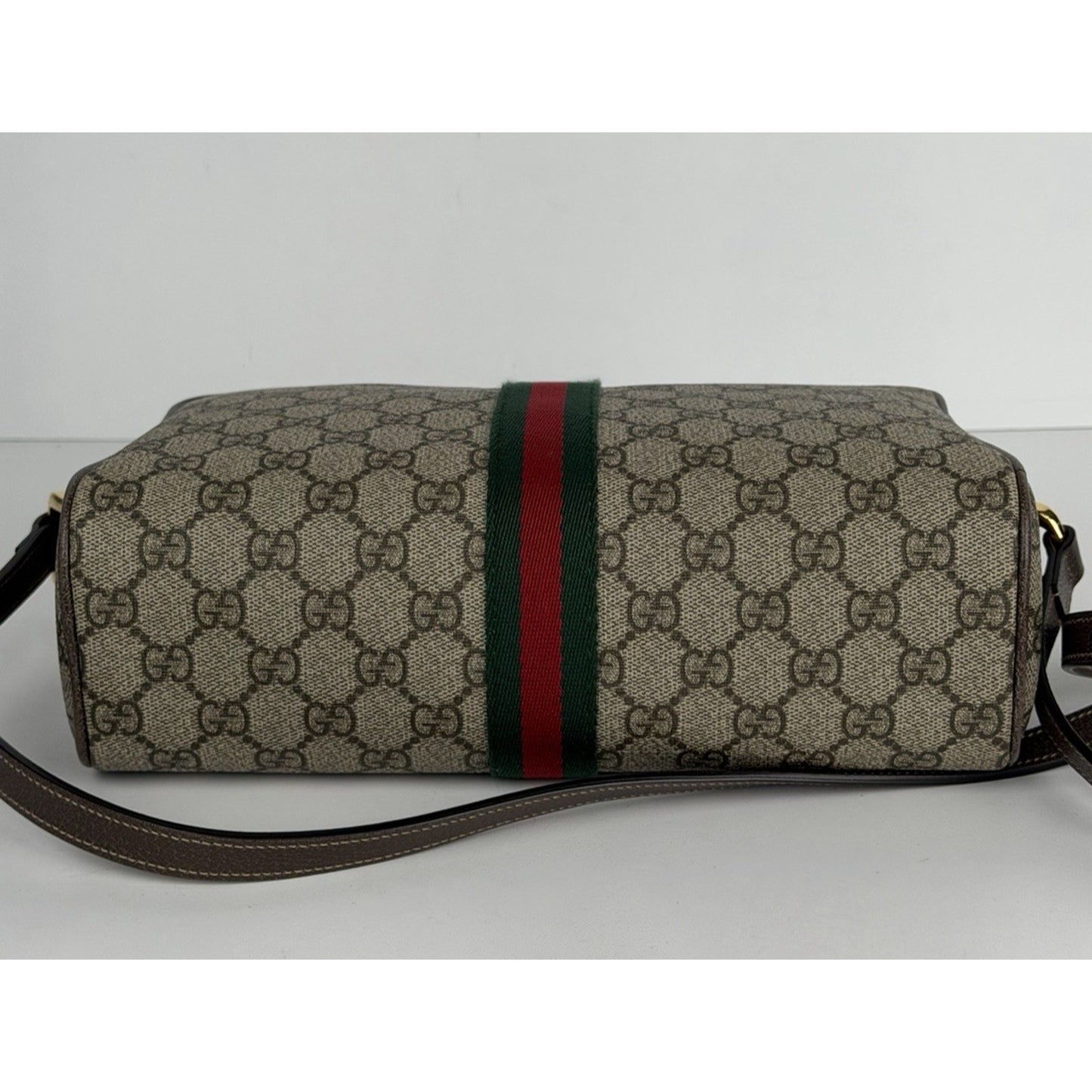 Gucci Ophidia Supreme Monogram Small Shoulder Bag Brown S06