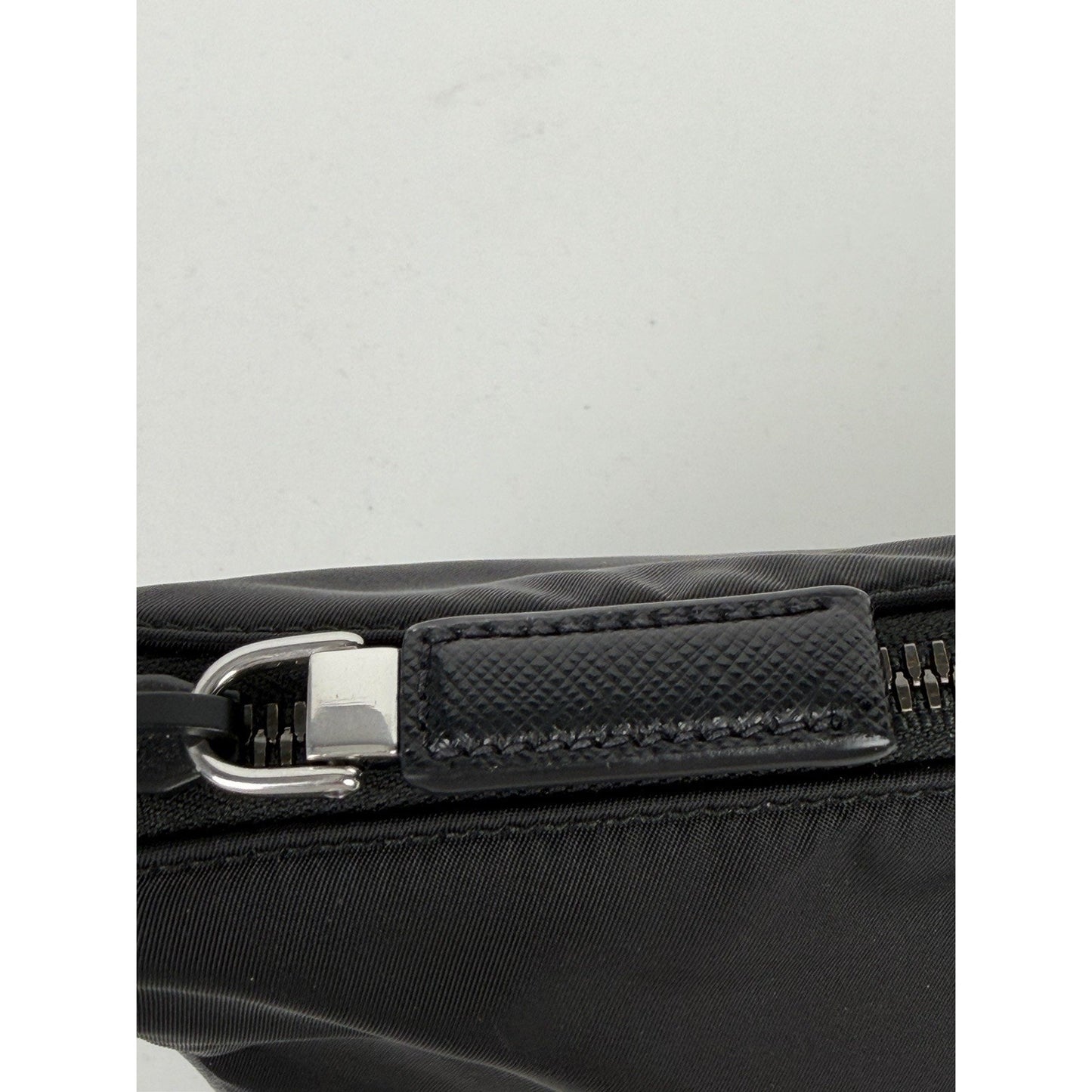 Prada Re-Nylon and Saffiano Leather Shoulder Bag in Black with Mini Pouch S01