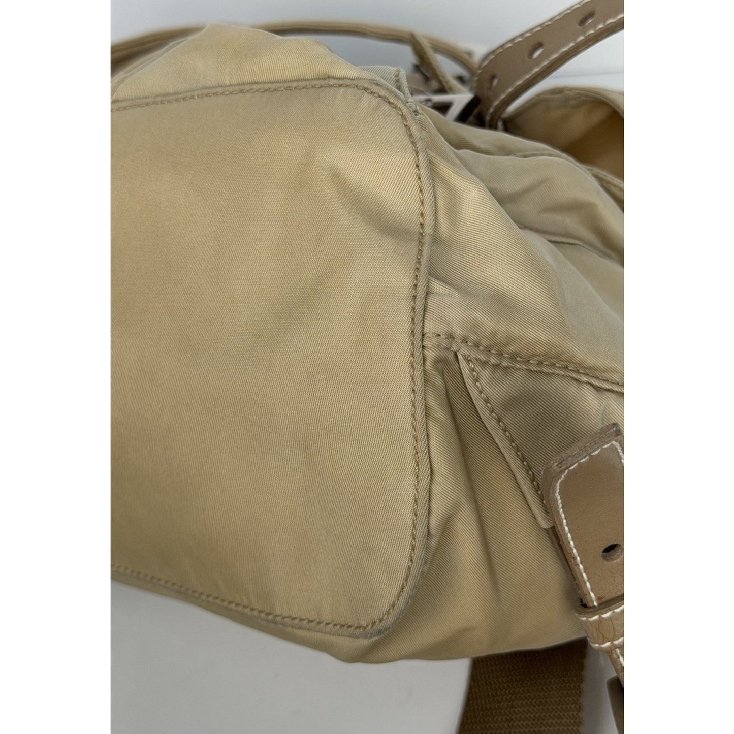 Prada Beige Re-Nylon and Saffiano Leather Backpack S10