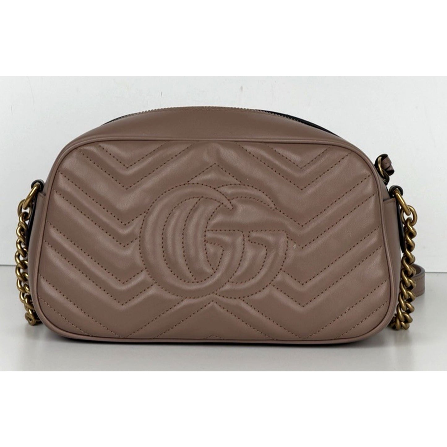 Gucci GG Marmont Camera Bag Small in Porcelain Rose Matelasse Leather S