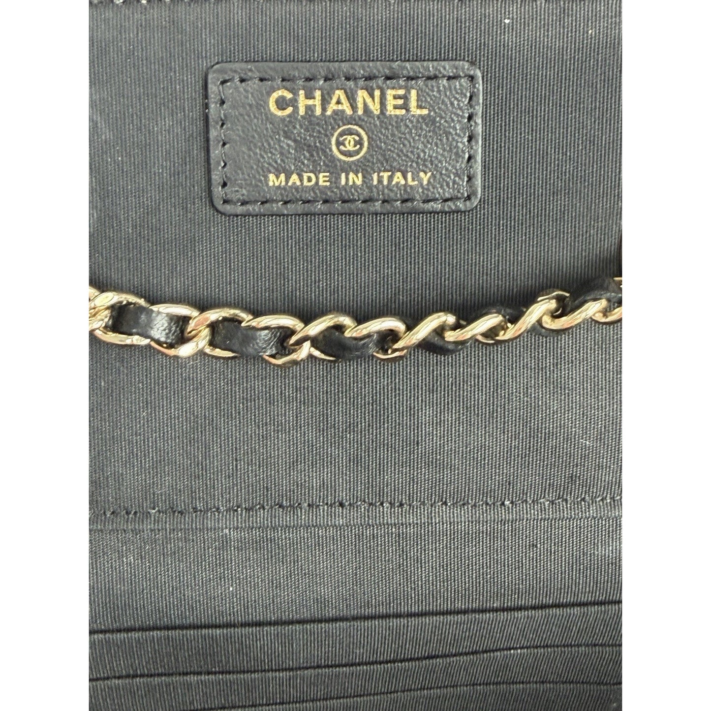 Chanel Classic Vanity Case with Chain Striped Raffia and Jute Small