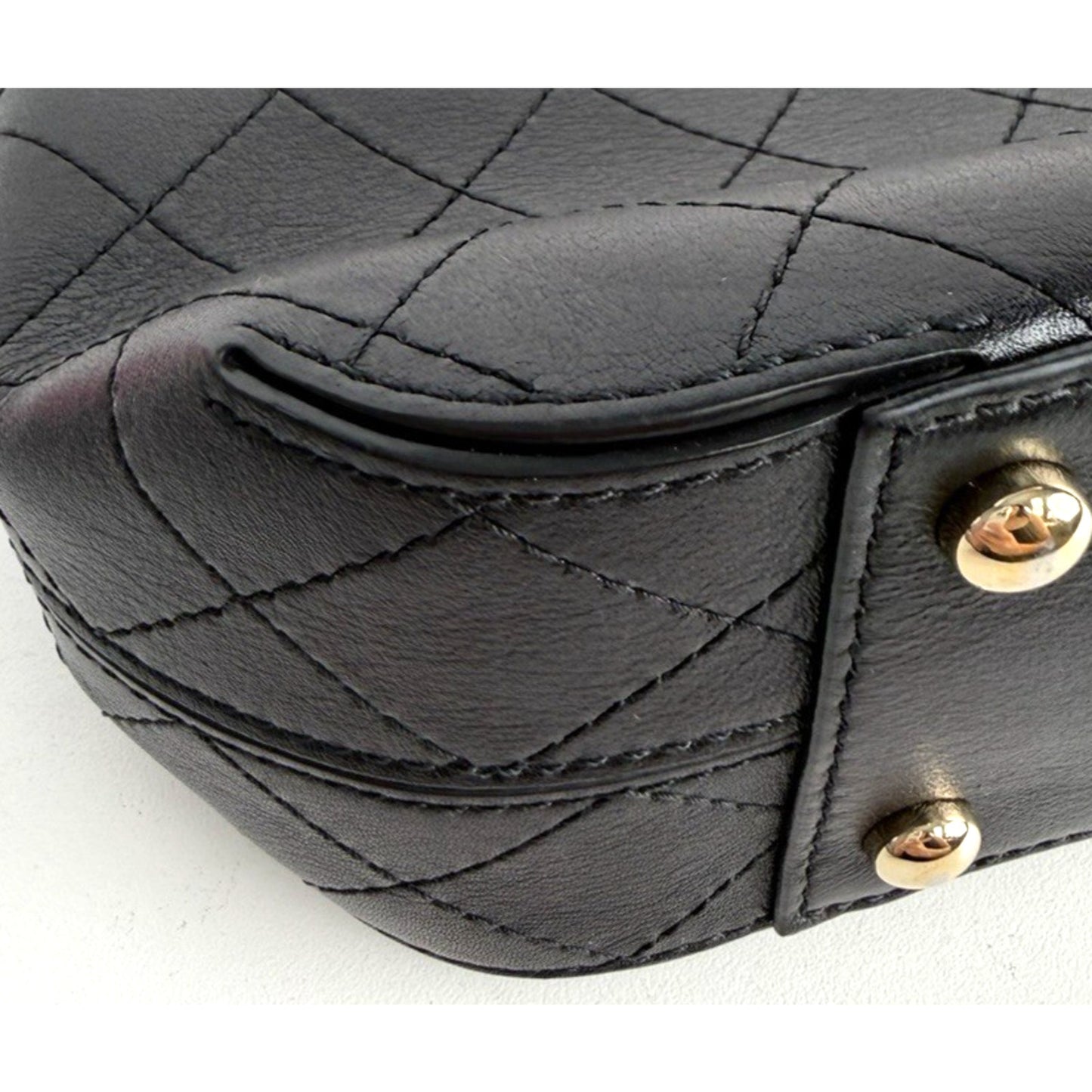 Chanel Stitched CC Case Flap Shoulder Bag in Black Calfskin D-6