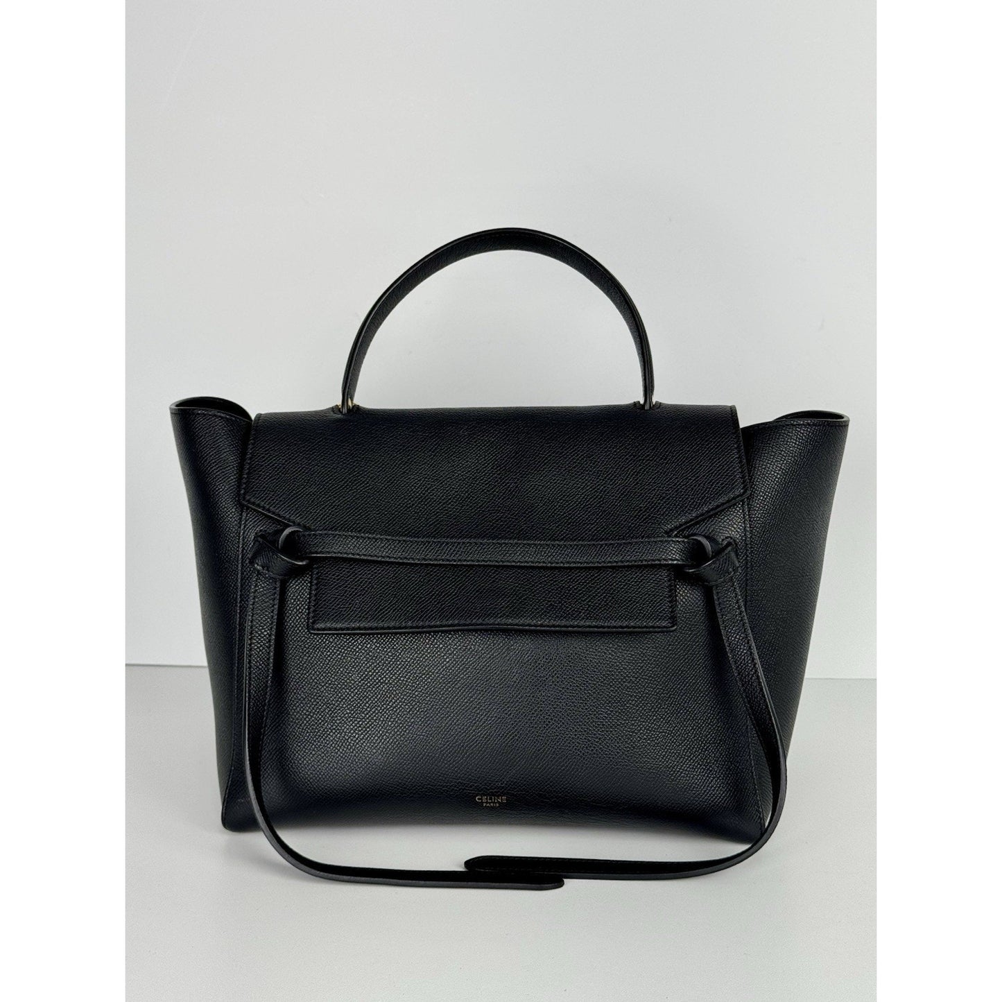 Celine Belt Bag in Black Grained Leather D-6