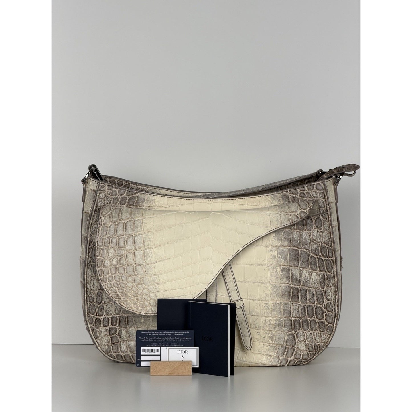 Chritian Dior Himalayan Crocodile XL Soft Saddle Men’s Bag Beige