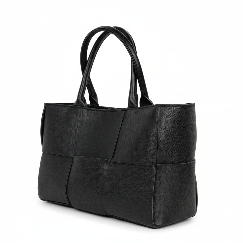 Bottega Veneta Arco Tote Small Bag Intrecciato Leather Black C1