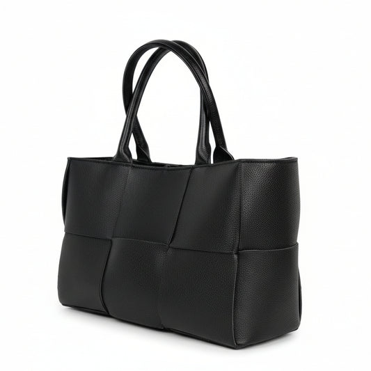 Bottega Veneta Arco Tote Small Bag Intrecciato Leather Black C1