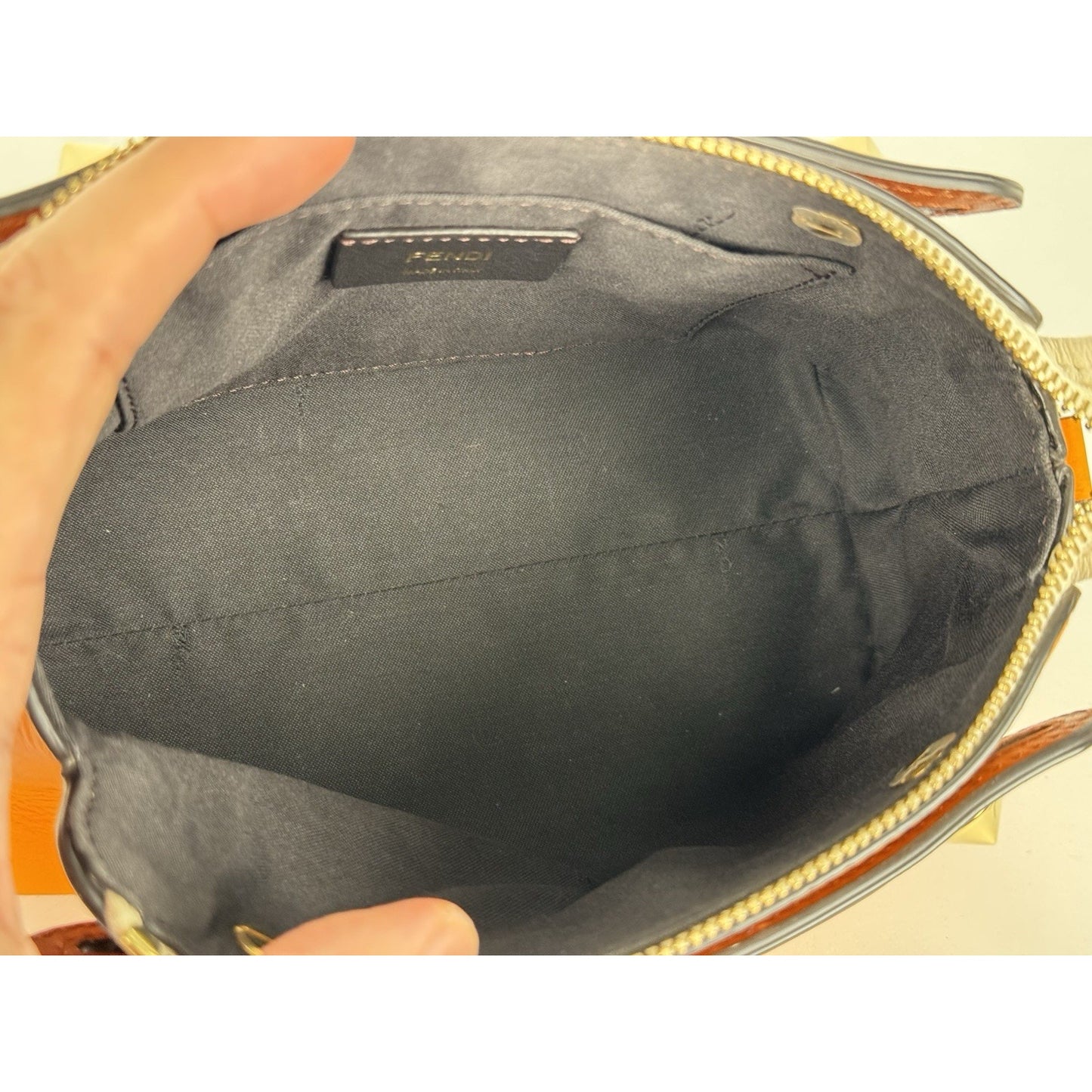 Fendi By The Way Leather Handbag Orange and Brown D-1