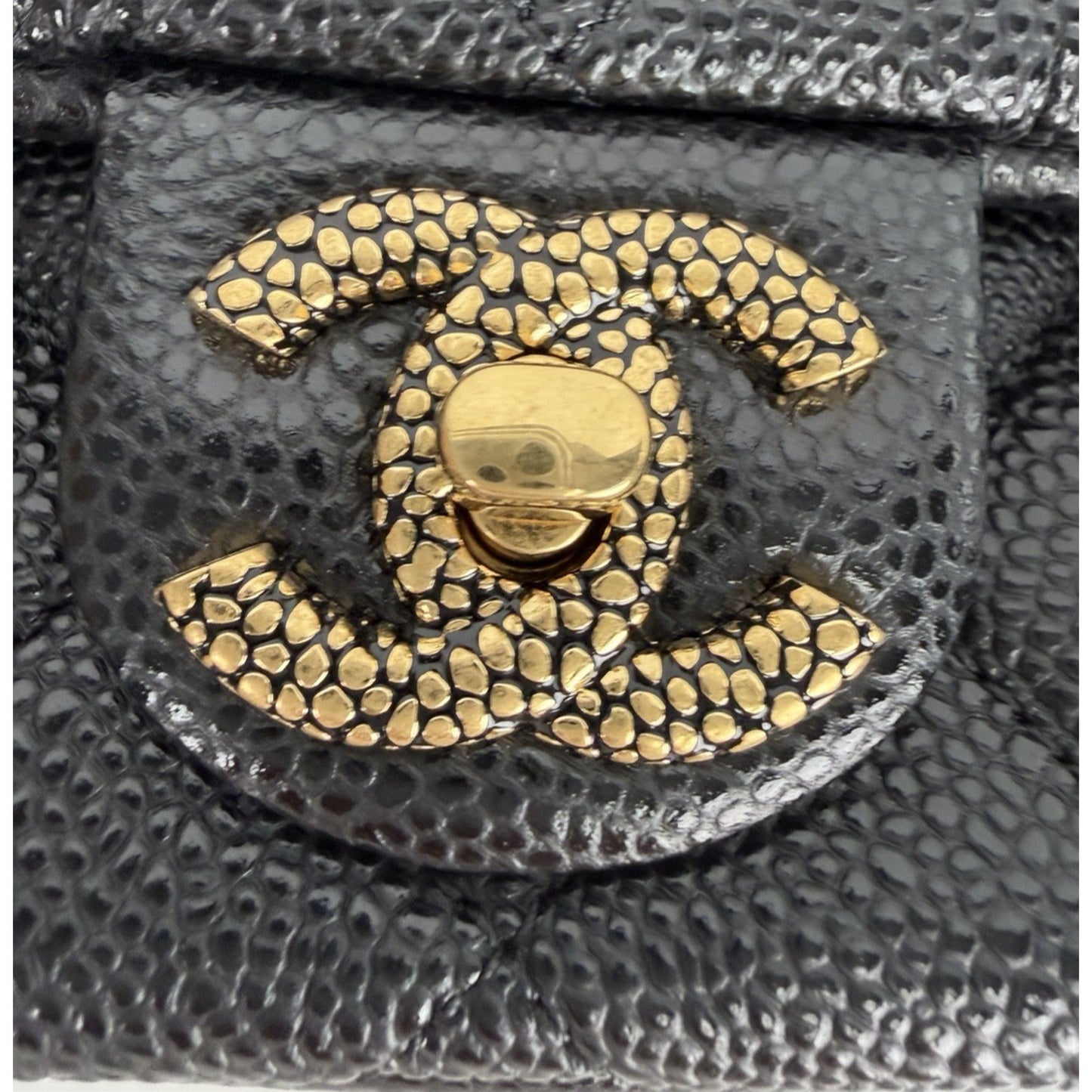 Chanel Quilted Mini Flap Bag in Black Grained Lambskin with Gold HW 2022 E8